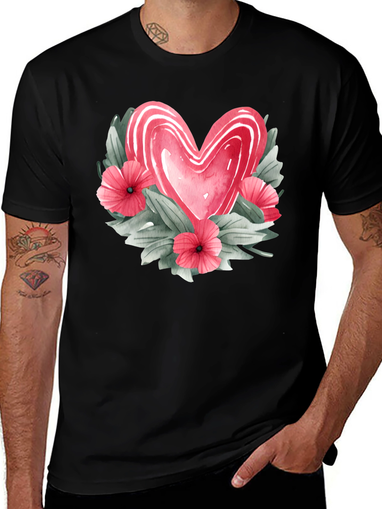 Floral Heart Graphic T-Shirt
