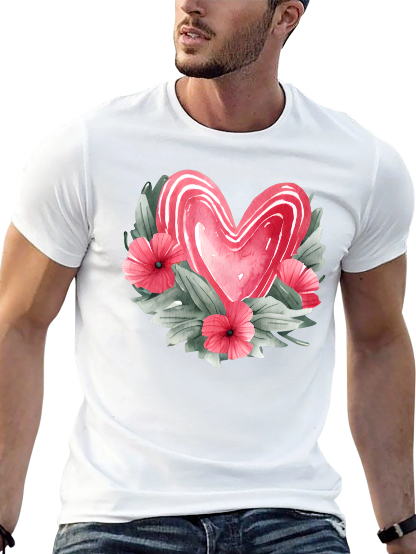Floral Heart Graphic T-Shirt