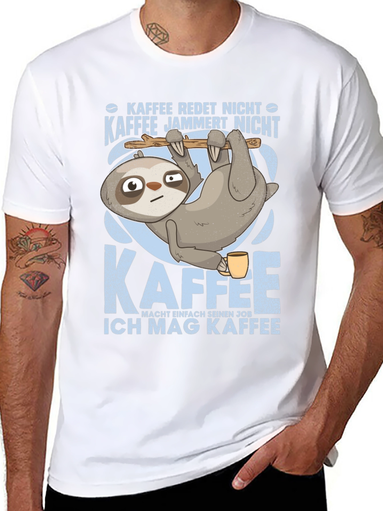 Sloth Coffee Graphic Tee - Kaffee Redet Nicht