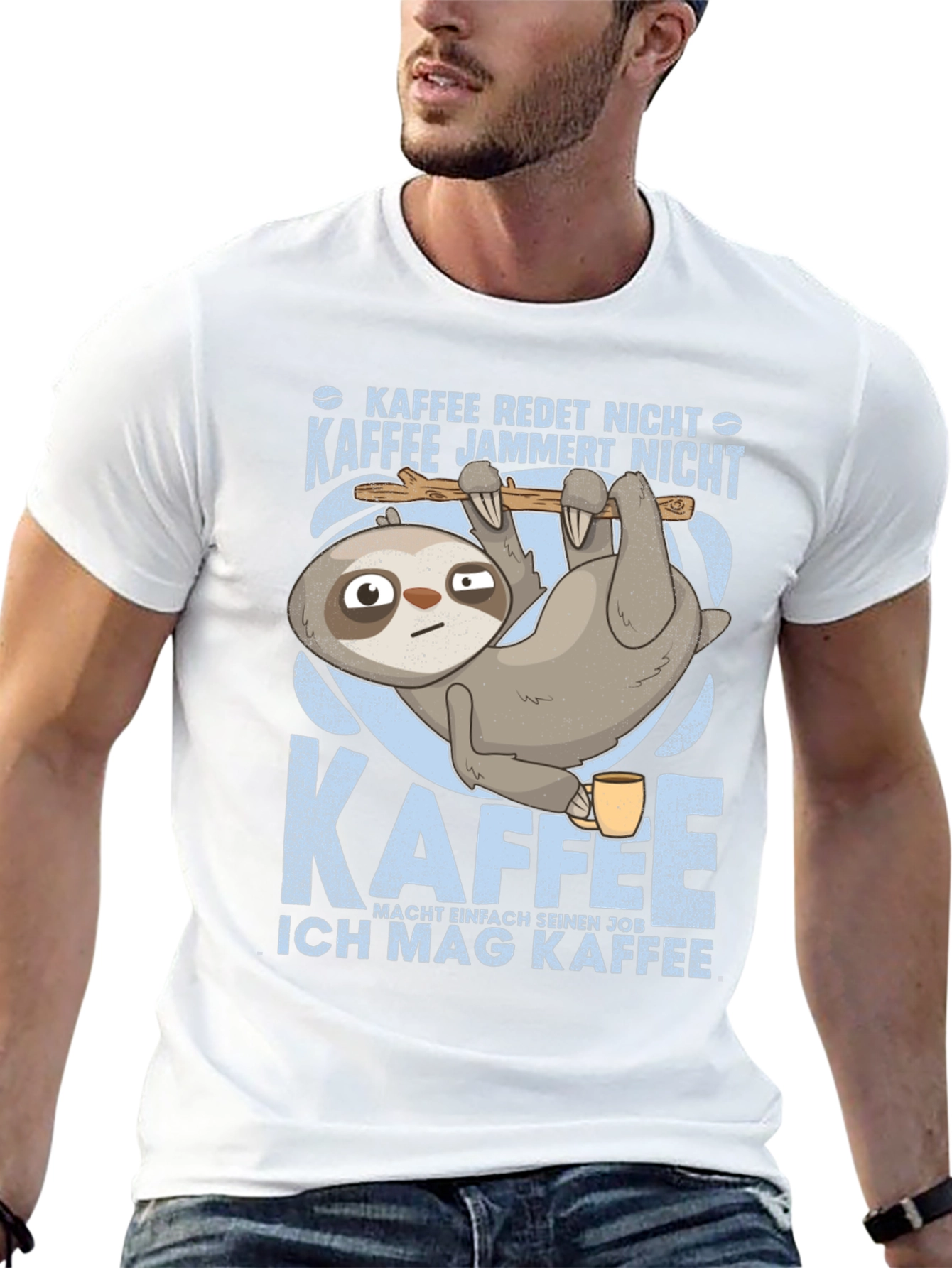 Sloth Coffee Graphic Tee - Kaffee Redet Nicht