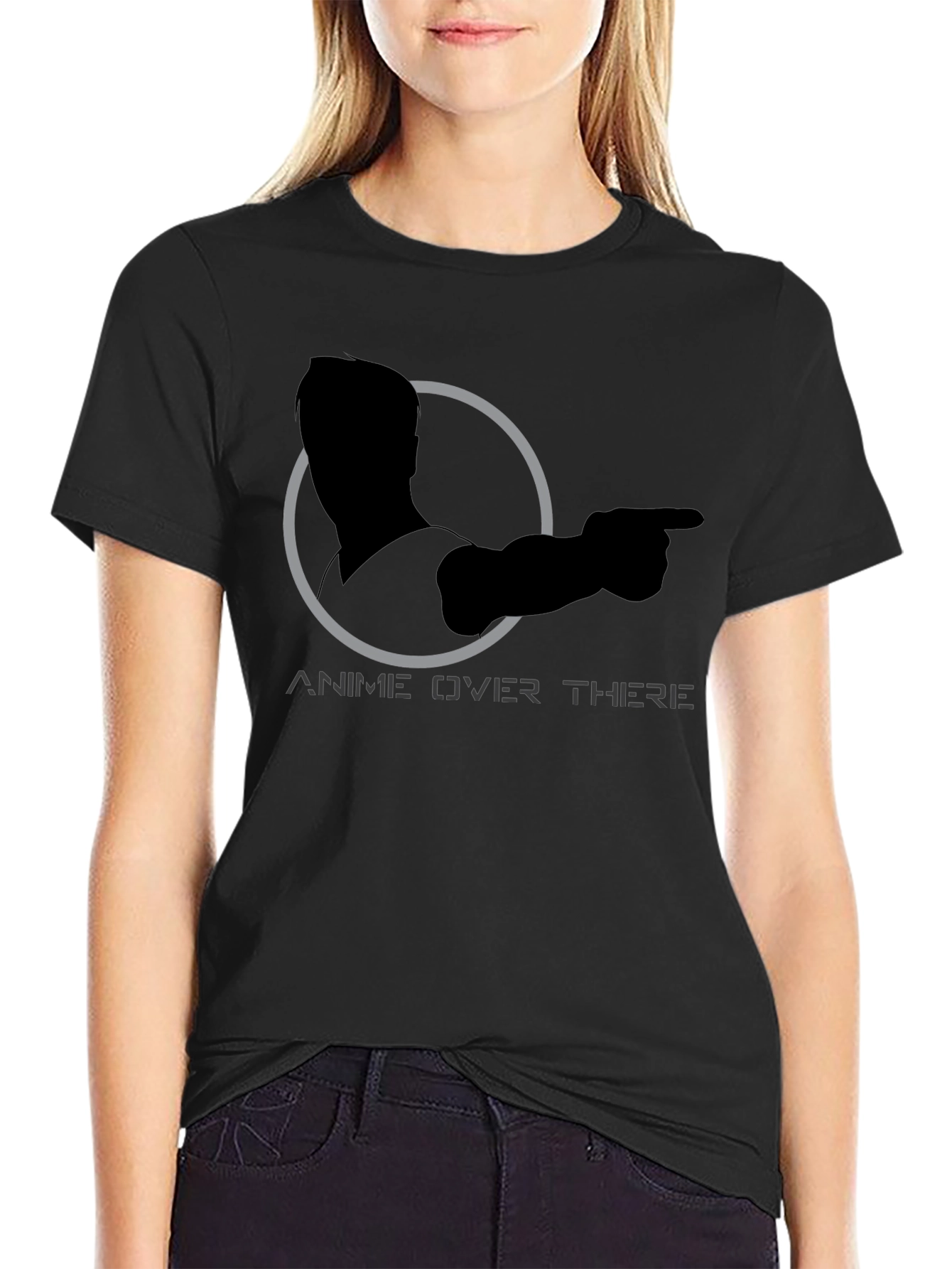 Anime Over There Graphic Tee - Black T-Shirt