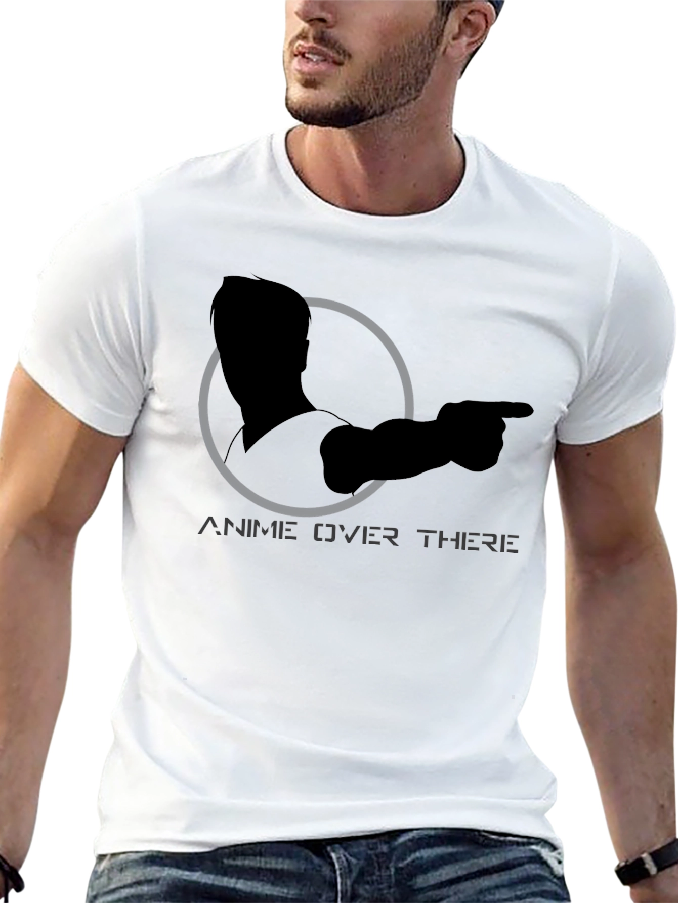 Anime Over There Graphic Tee - Black T-Shirt