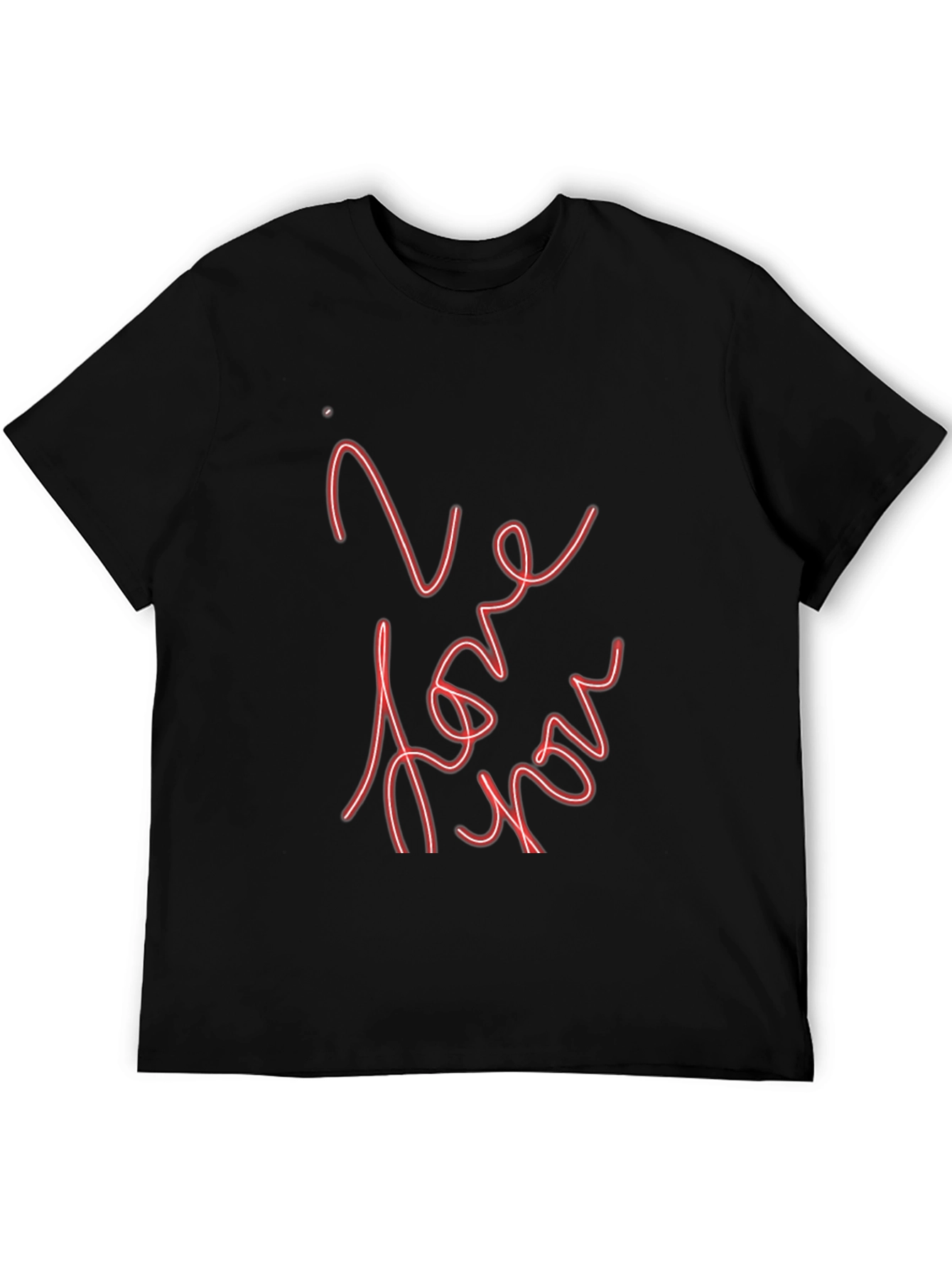 I Love You Graphic Print Black T-Shirt