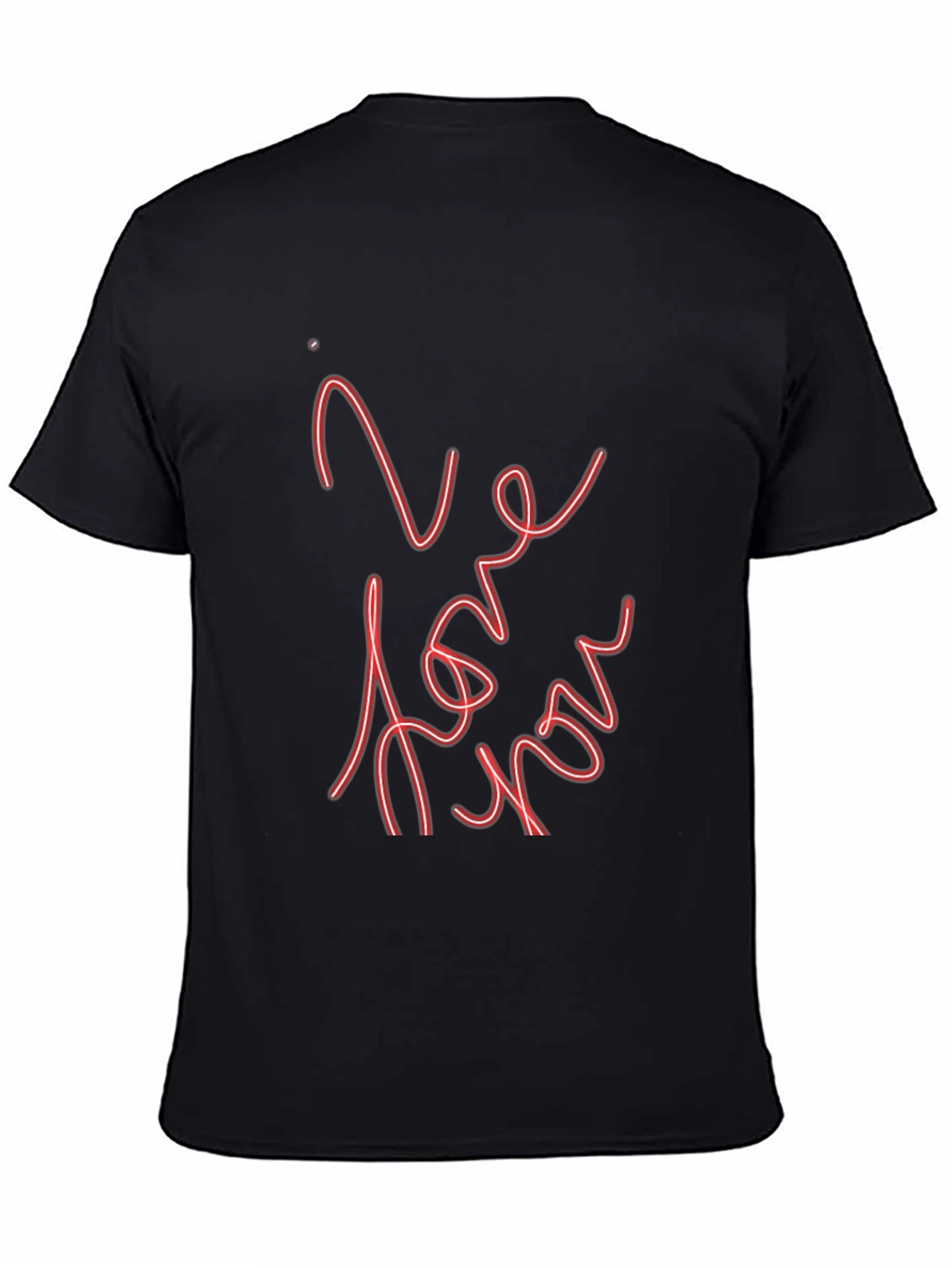I Love You Graphic Print Black T-Shirt