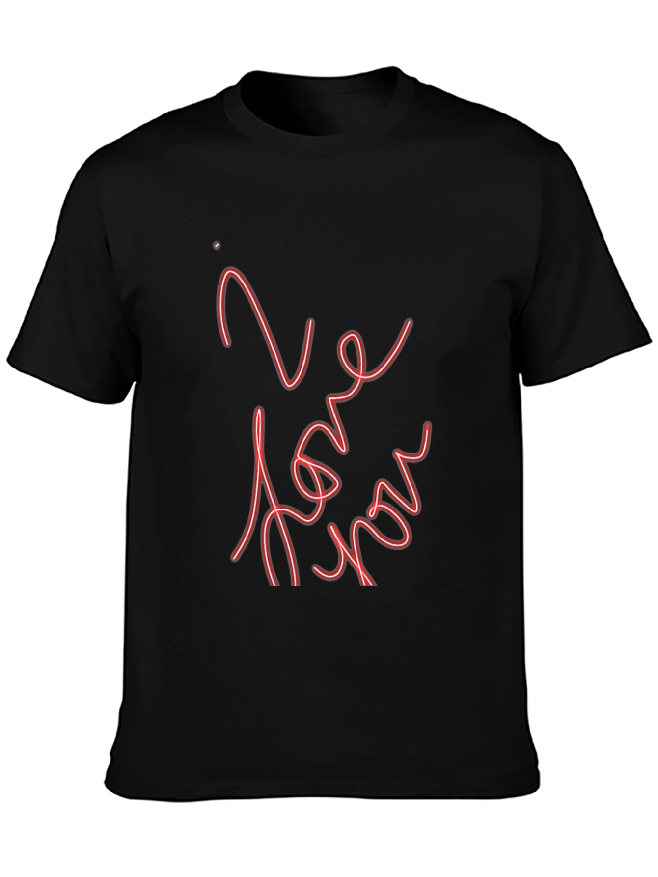 I Love You Graphic Print Black T-Shirt