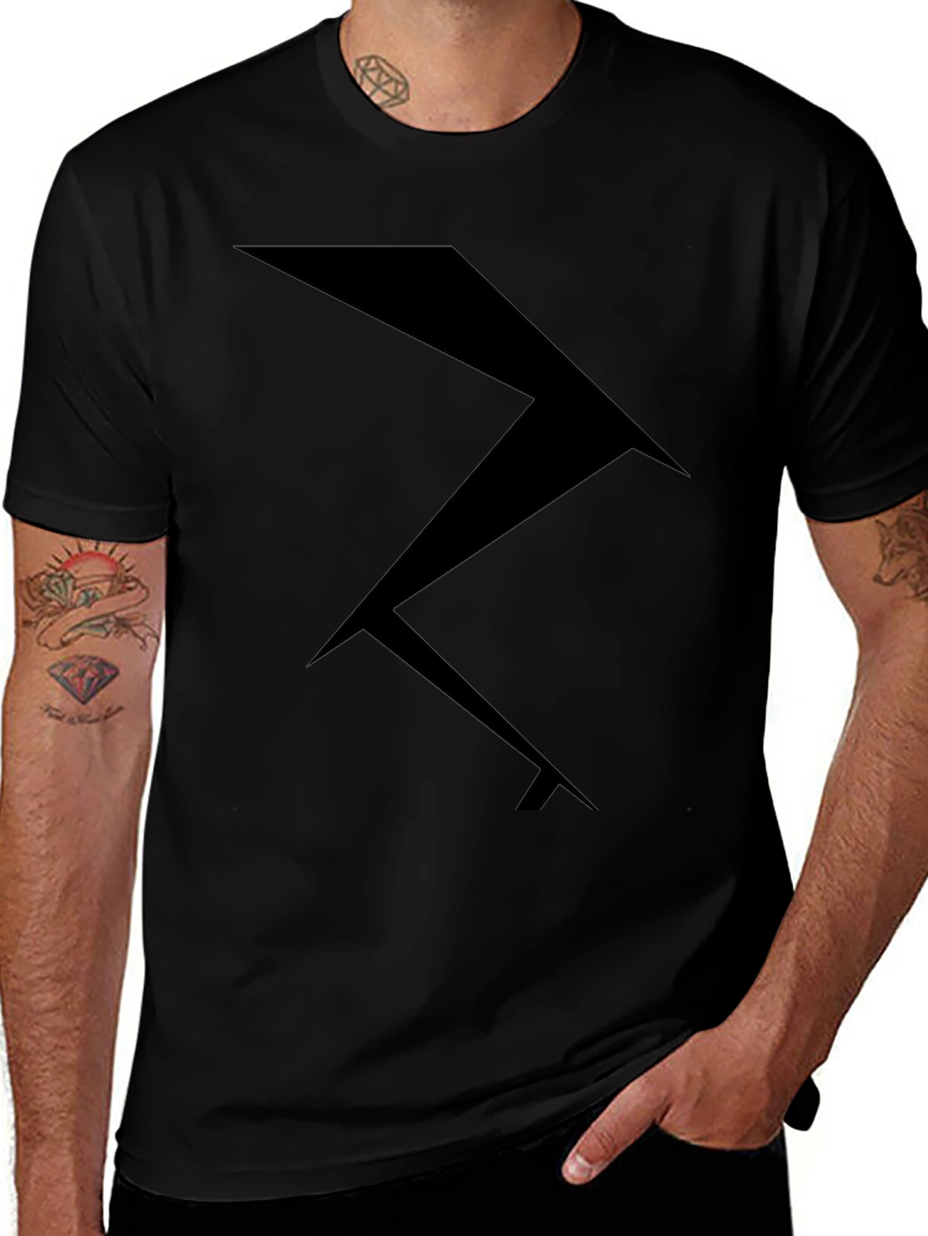 Abstract Geometric Black T-Shirt