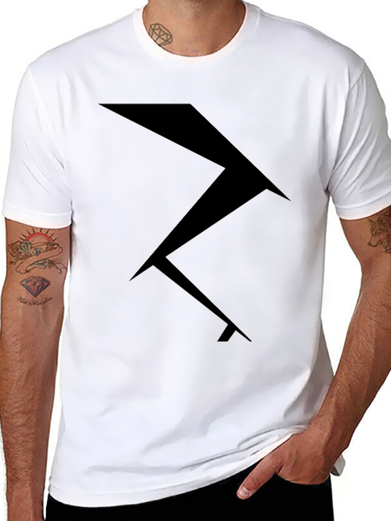 Abstract Geometric Black T-Shirt