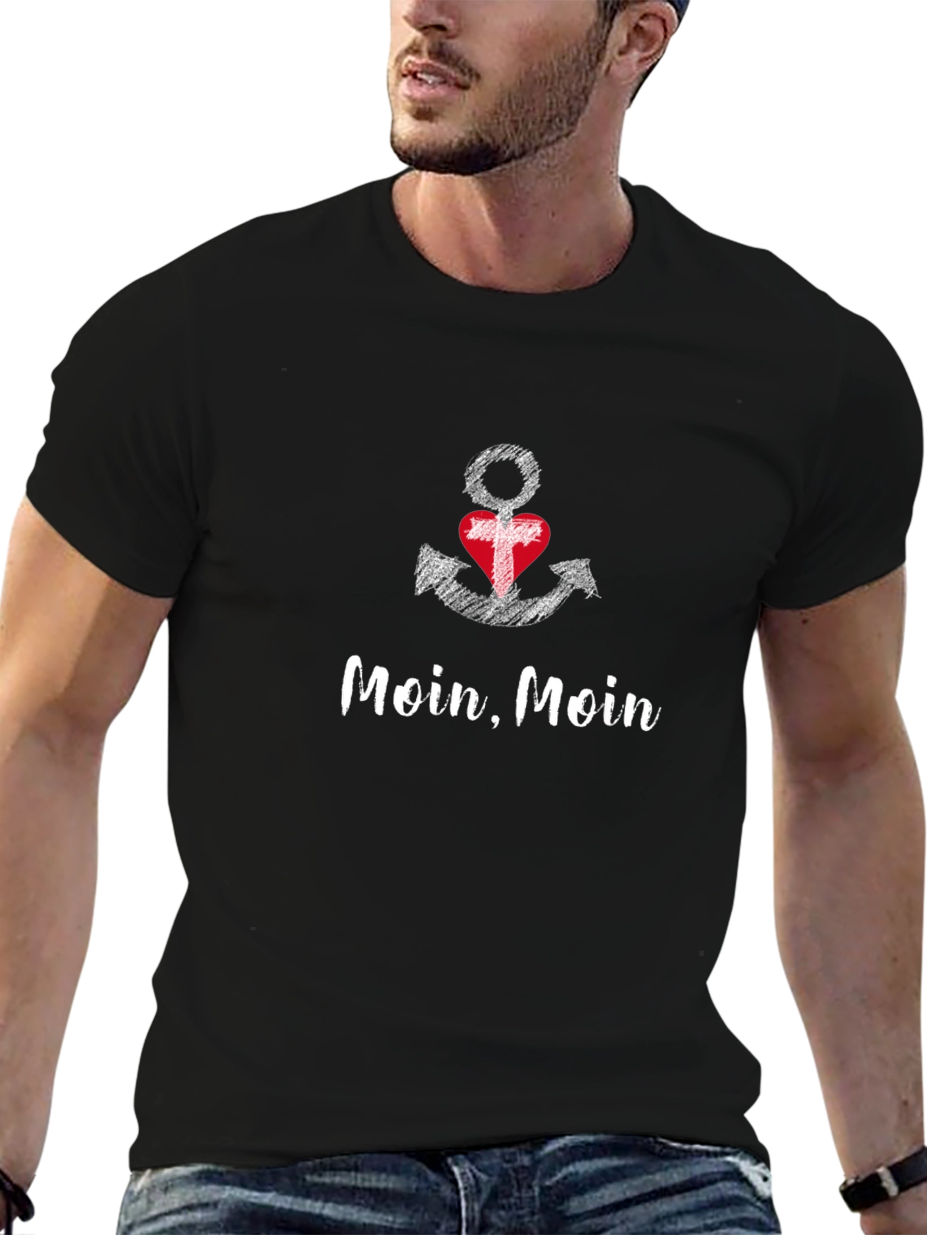 Moin Moin Anchor Heart Graphic T-Shirt - Unisex