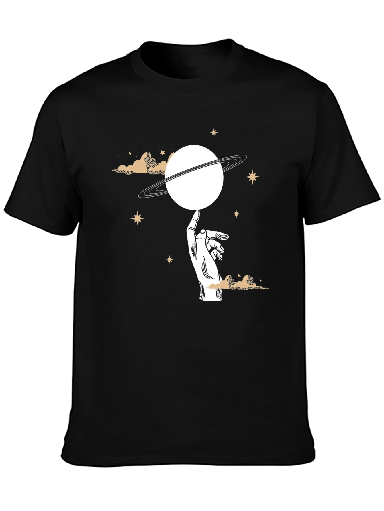 Celestial Hand Saturn Graphic T-Shirt