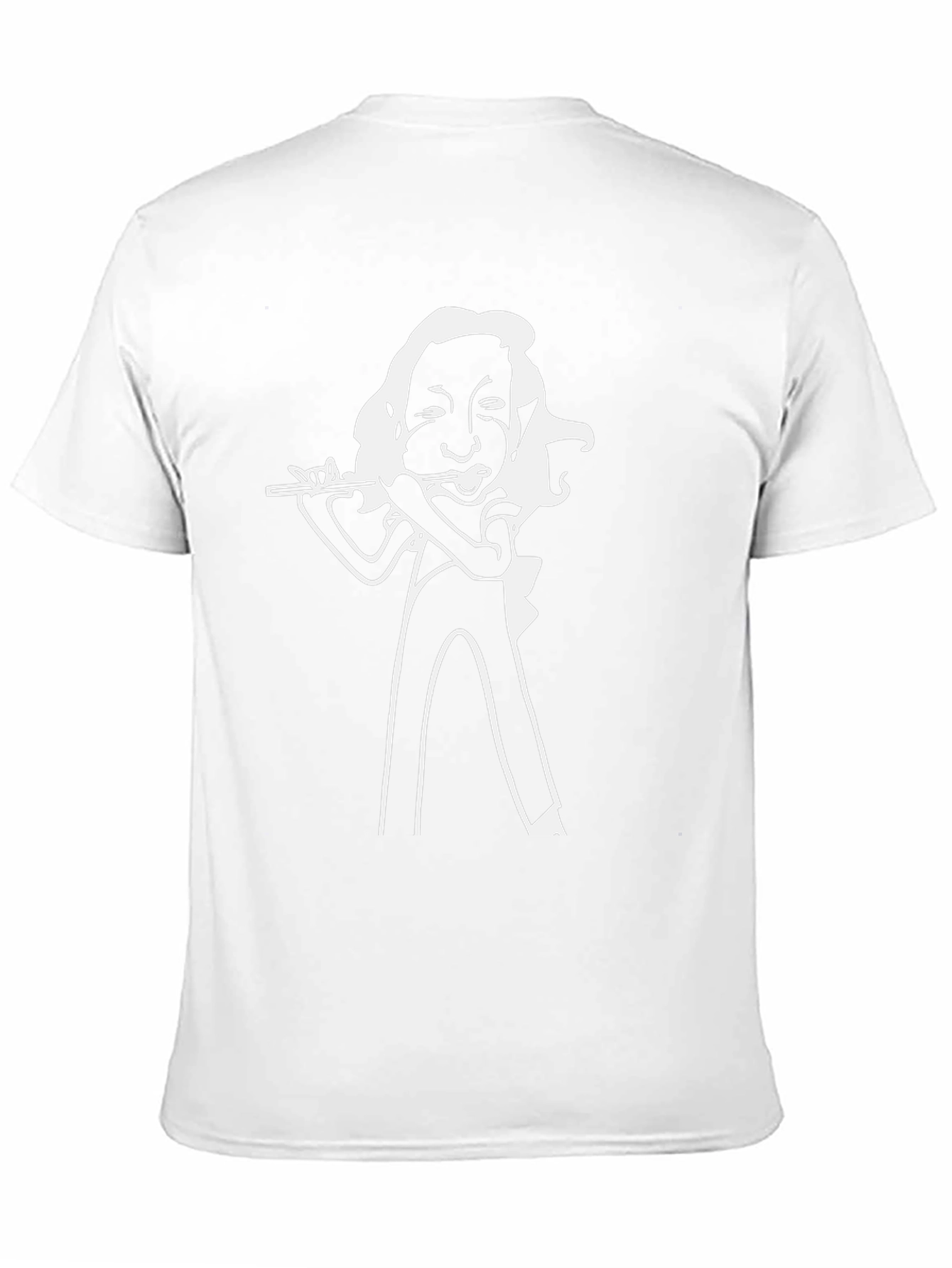 Flute Player Graphic Tee - Black Cotton T-Shirt