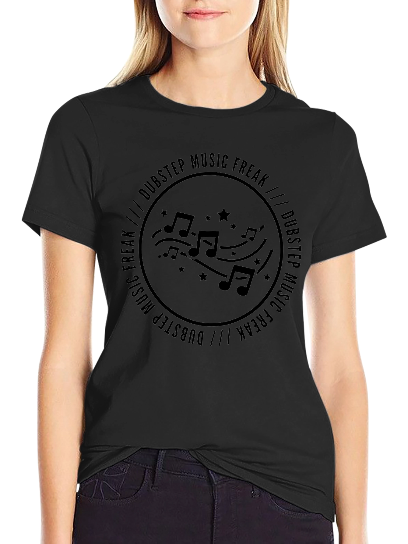 Dubstep Music Freak Black Graphic Tee