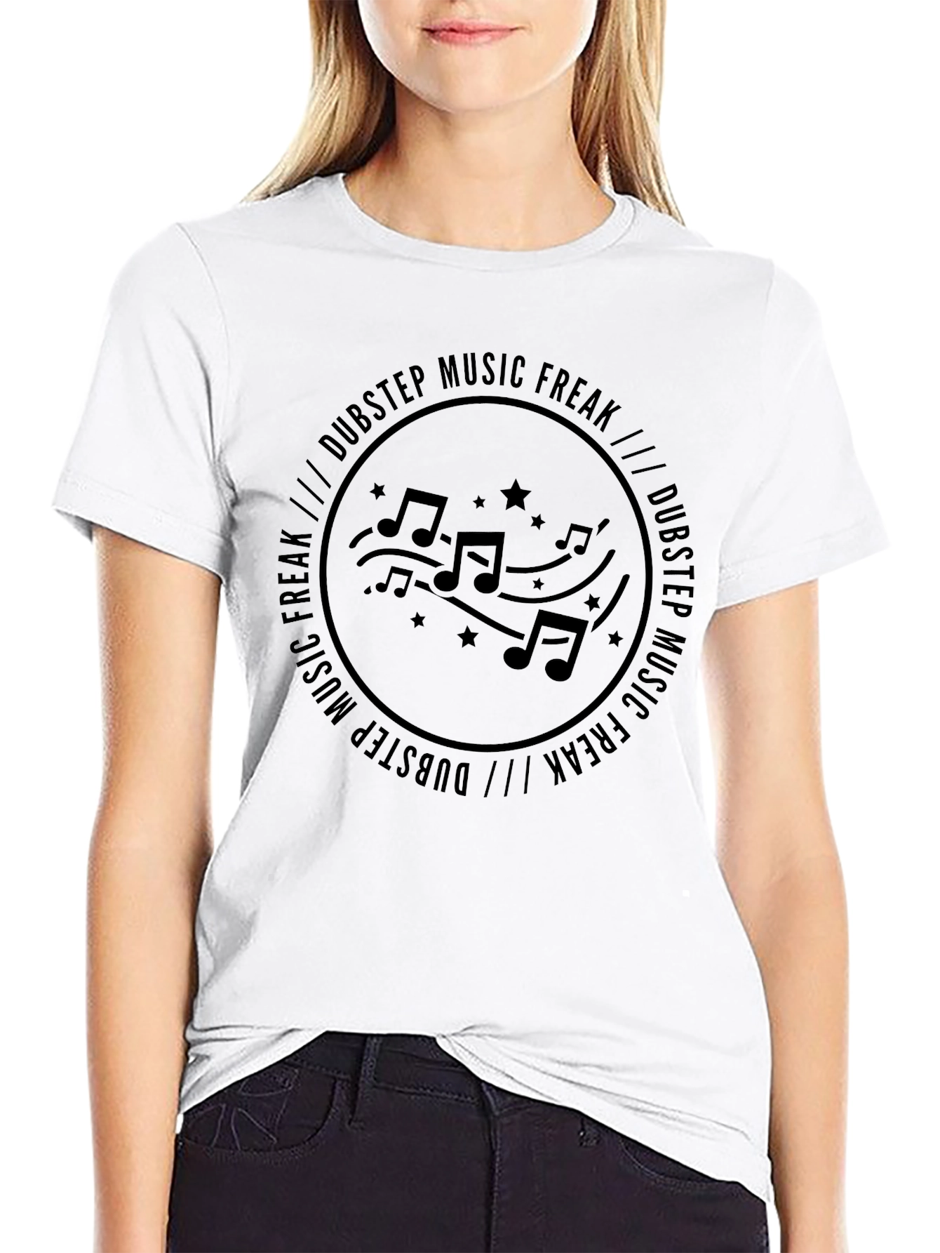 Dubstep Music Freak Black Graphic Tee