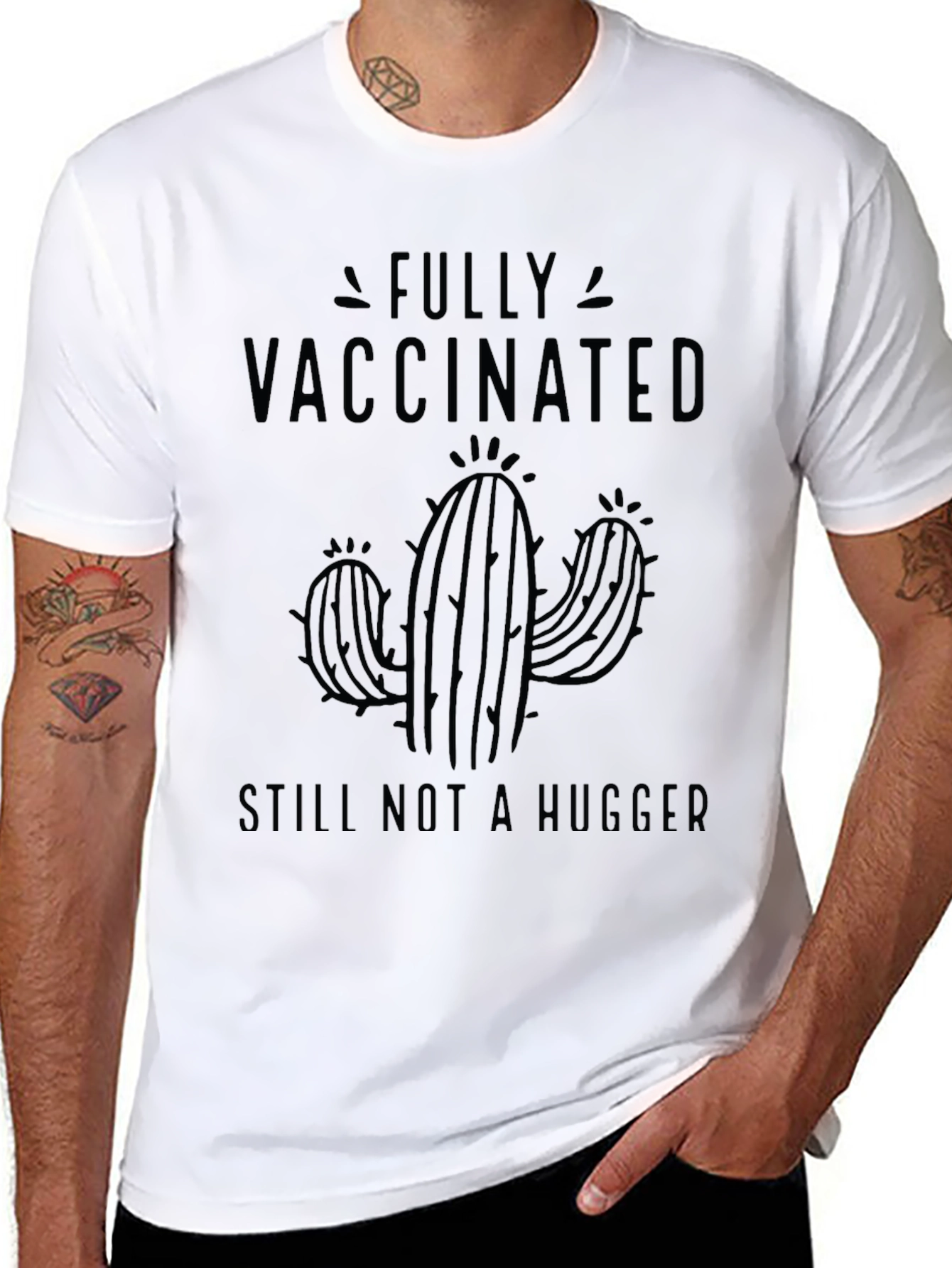 Fully Vaccinated Cactus Graphic Tee