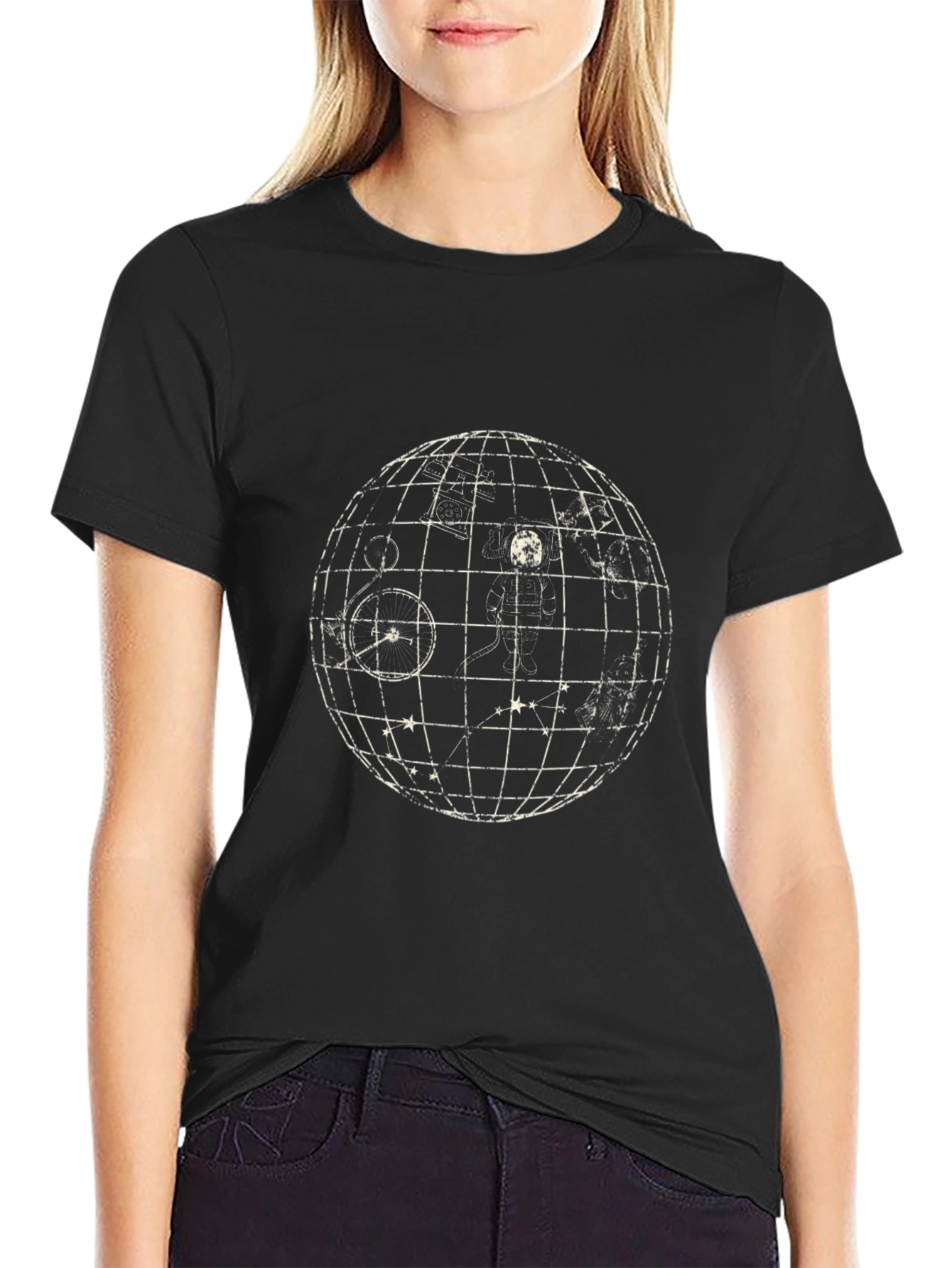 Celestial Sphere Graphic Tee - Classic Black