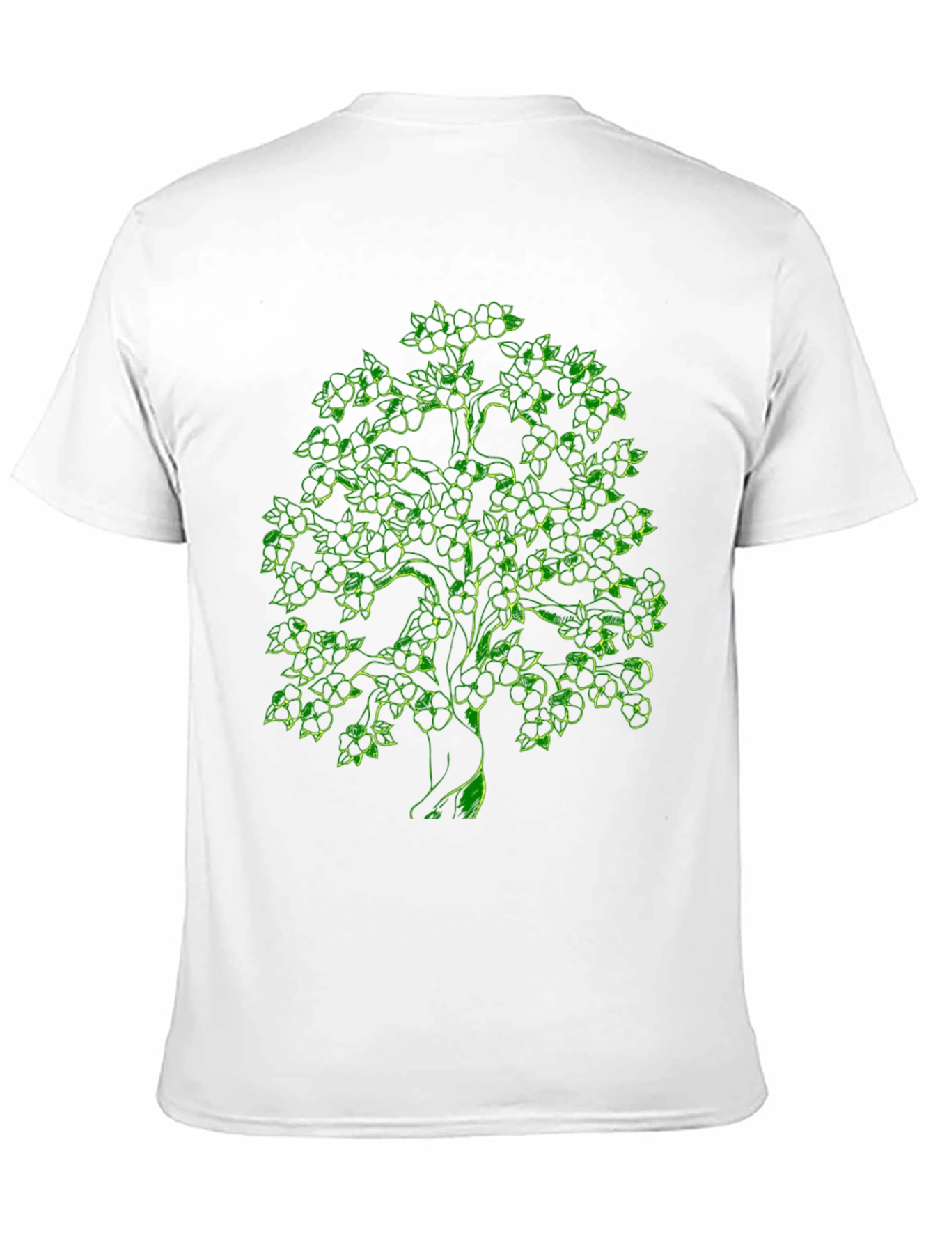 Green Tree Graphic Black T-Shirt