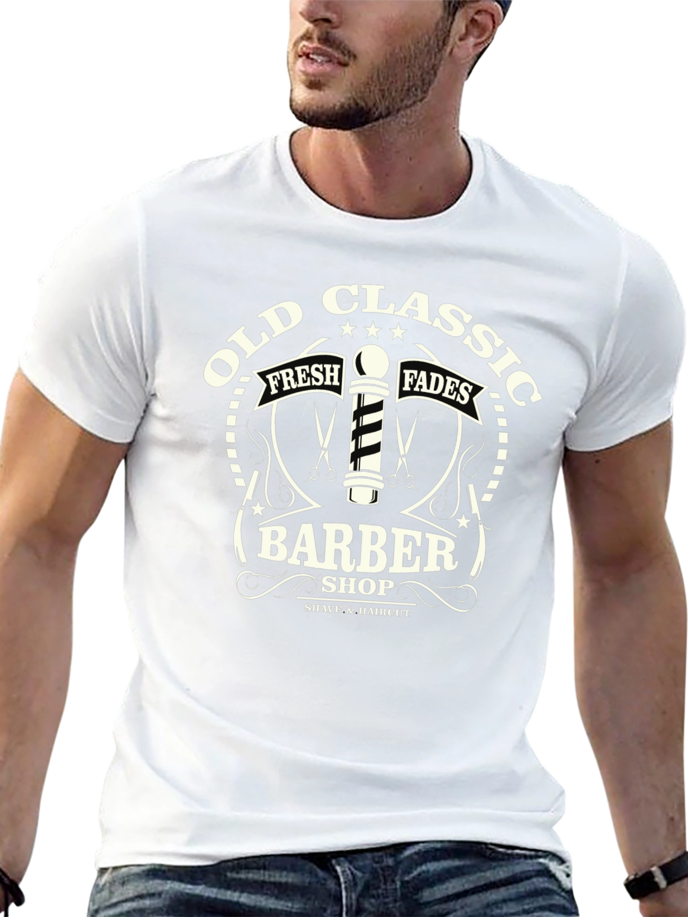 Old Classic Barber Shop Graphic T-Shirt