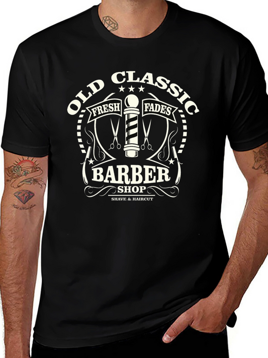 Old Classic Barber Shop Graphic T-Shirt