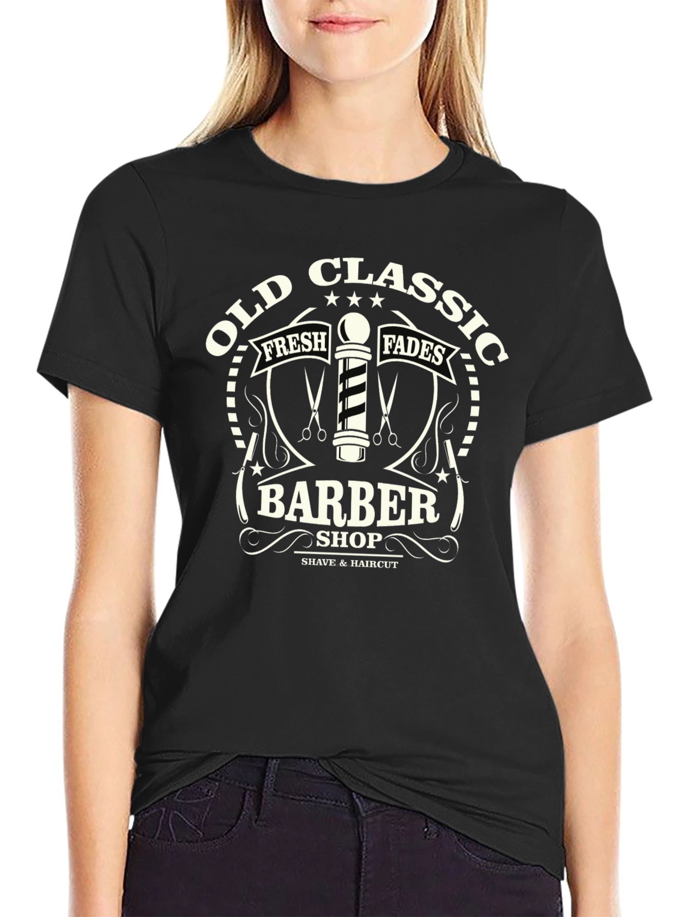 Old Classic Barber Shop Graphic T-Shirt