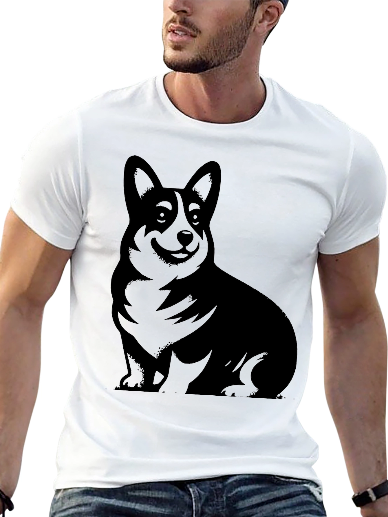Corgi Silhouette Black T-Shirt