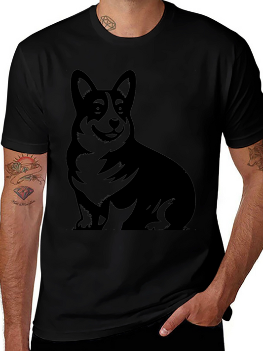 Corgi Silhouette Black T-Shirt