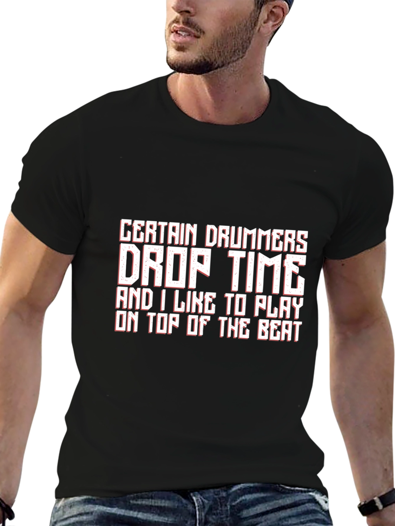 Funny Drummer Black T-Shirt
