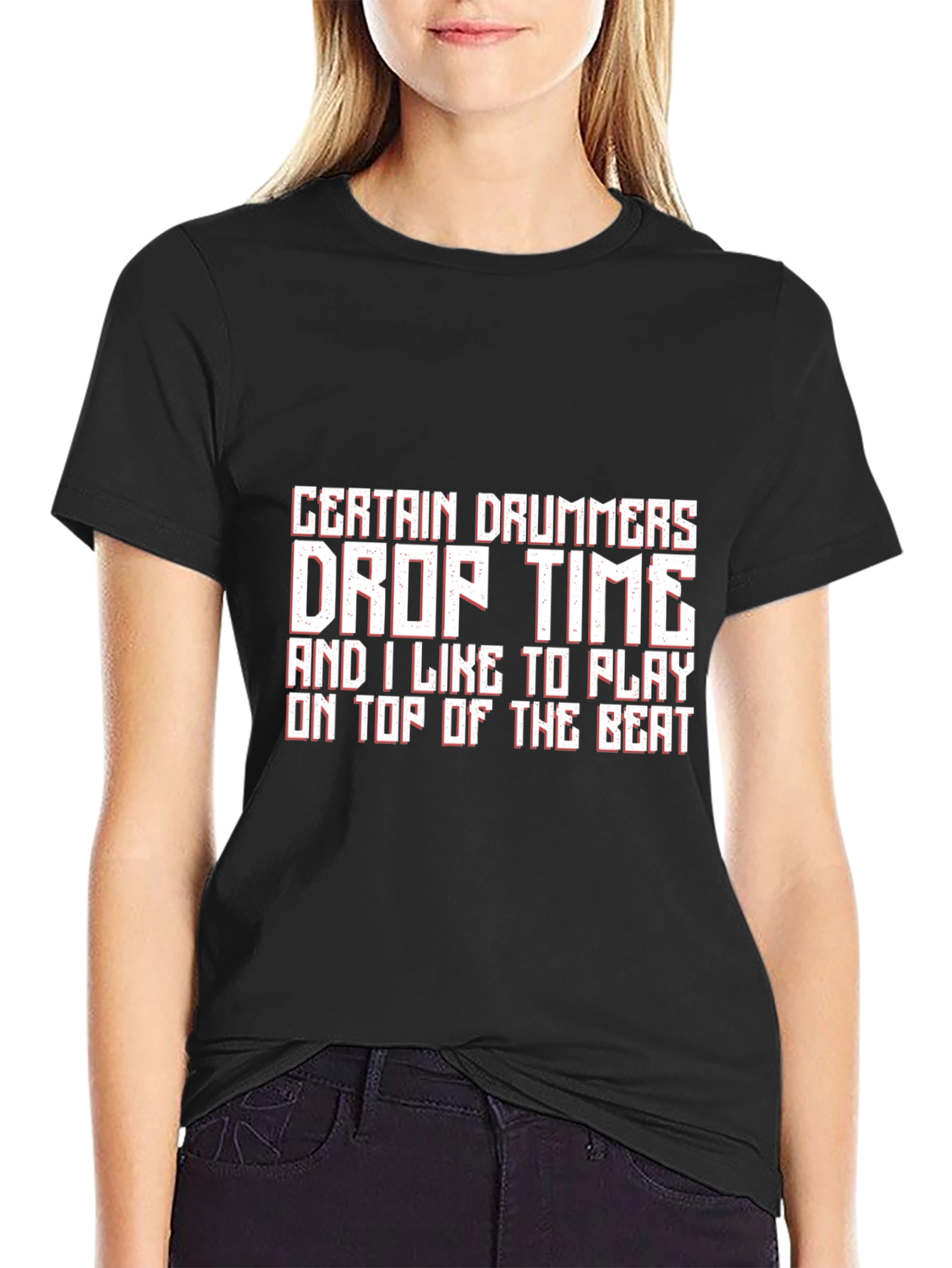 Funny Drummer Black T-Shirt