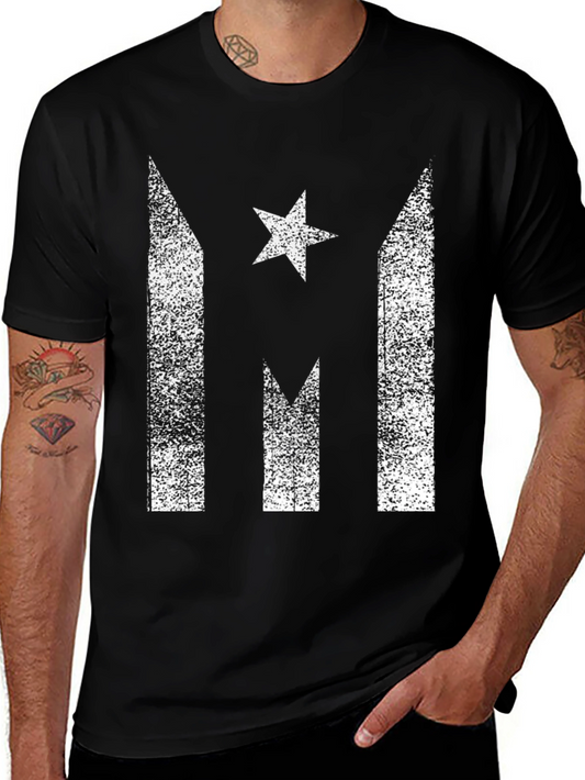 Distressed Puerto Rican Pride Graphic Tee - Black