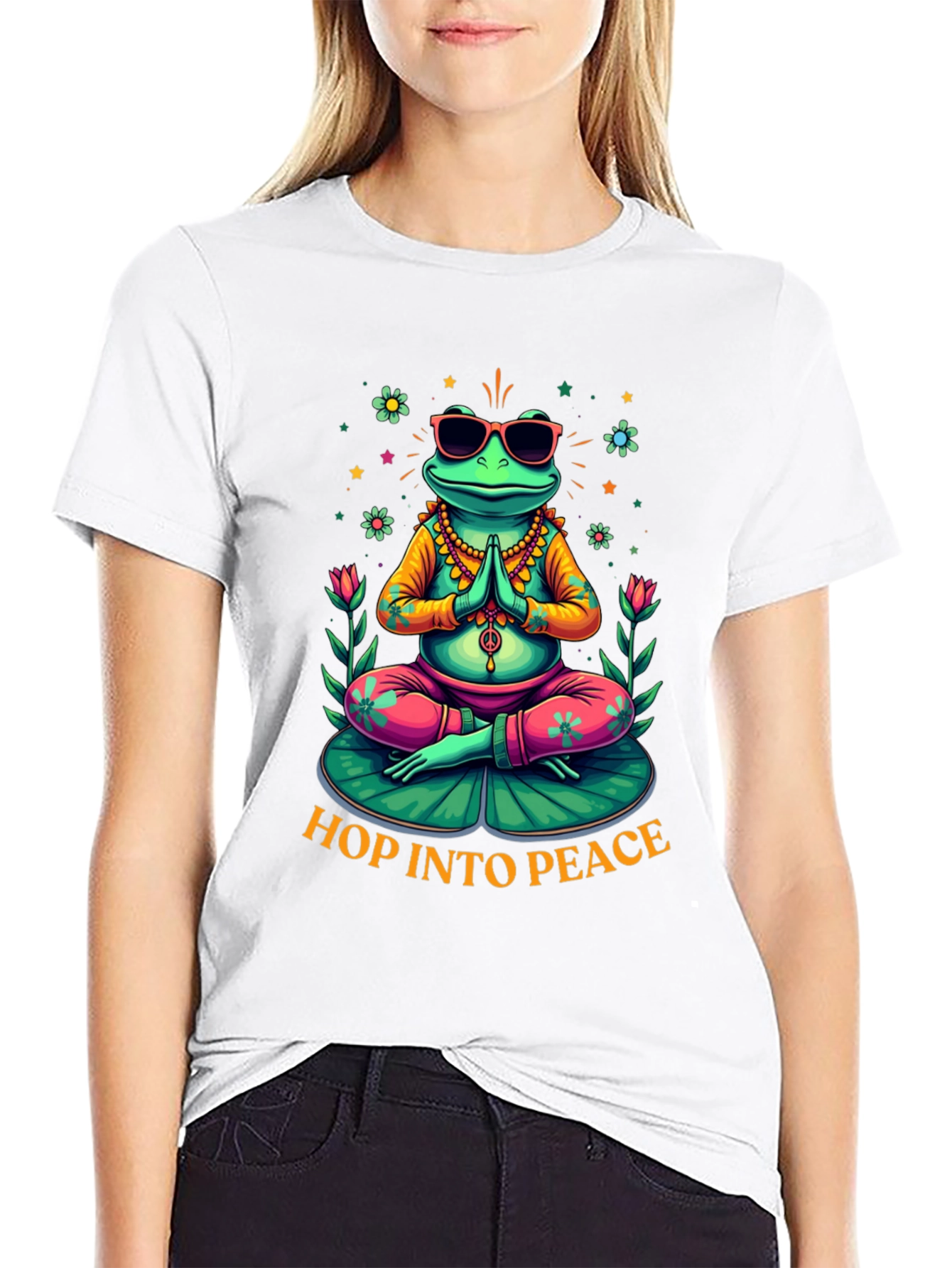 Zen Frog Graphic Tee - Hop Into Peace