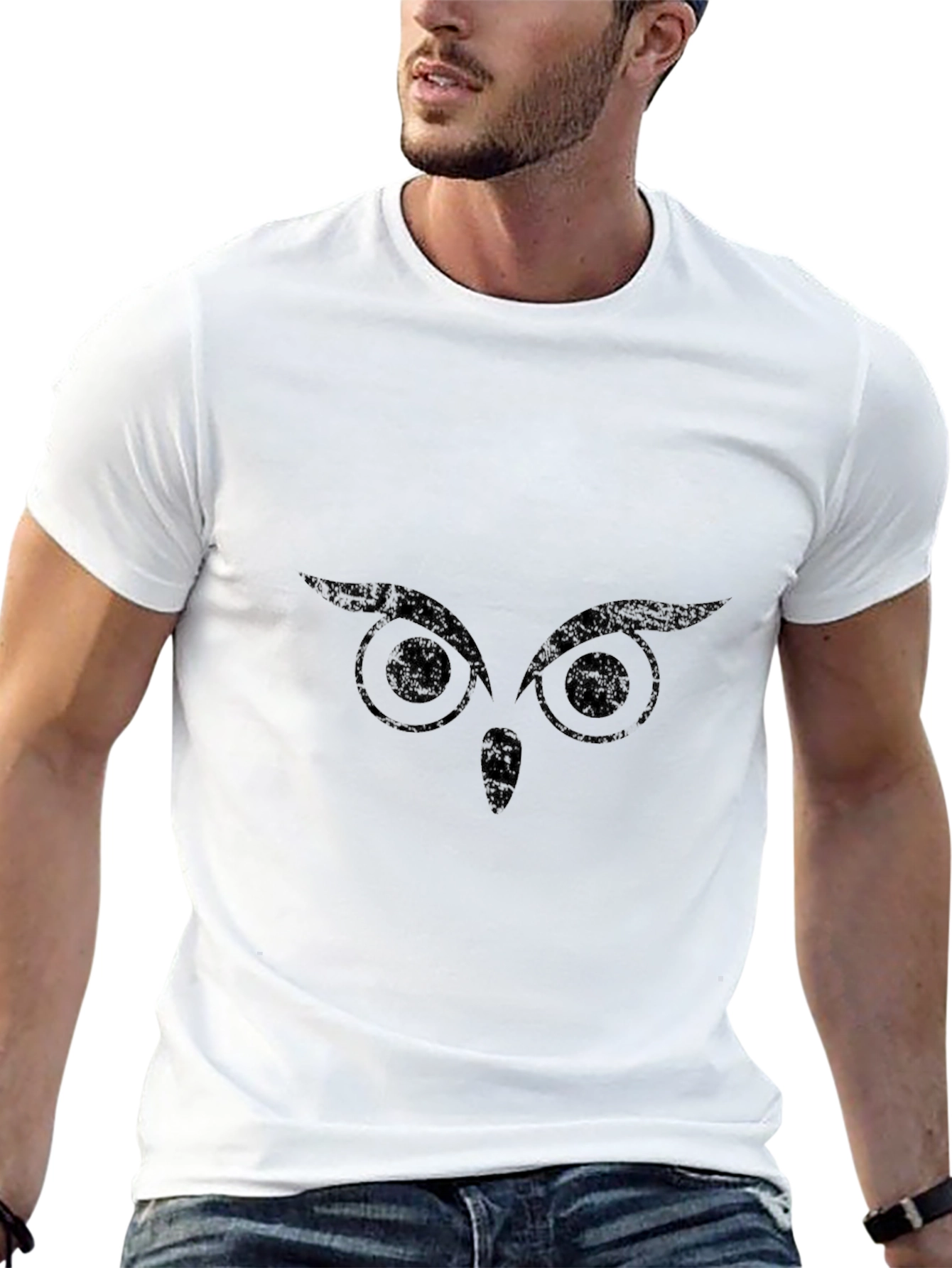 Black Owl Eyes T-Shirt - Mens Graphic Tee