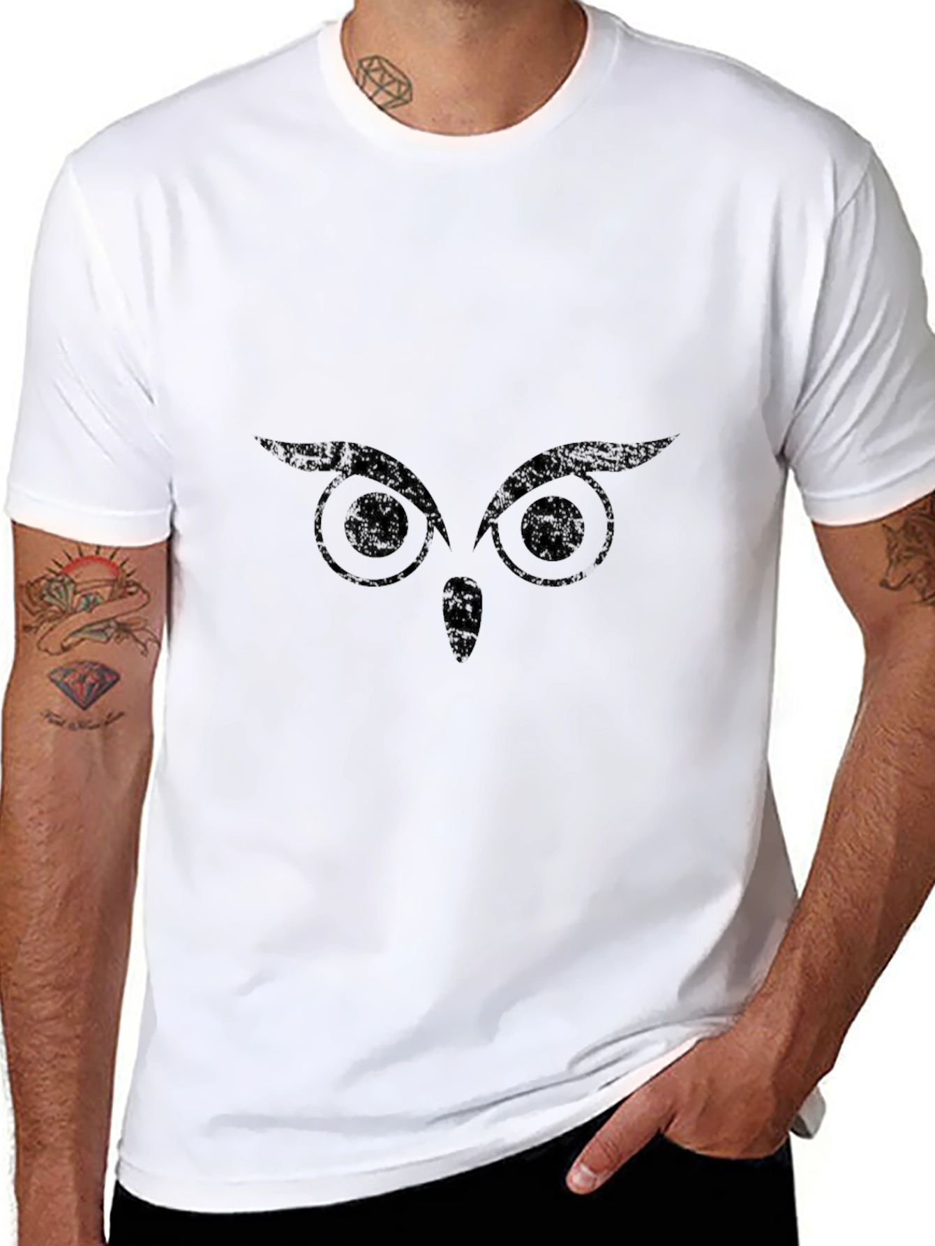 Black Owl Eyes T-Shirt - Mens Graphic Tee
