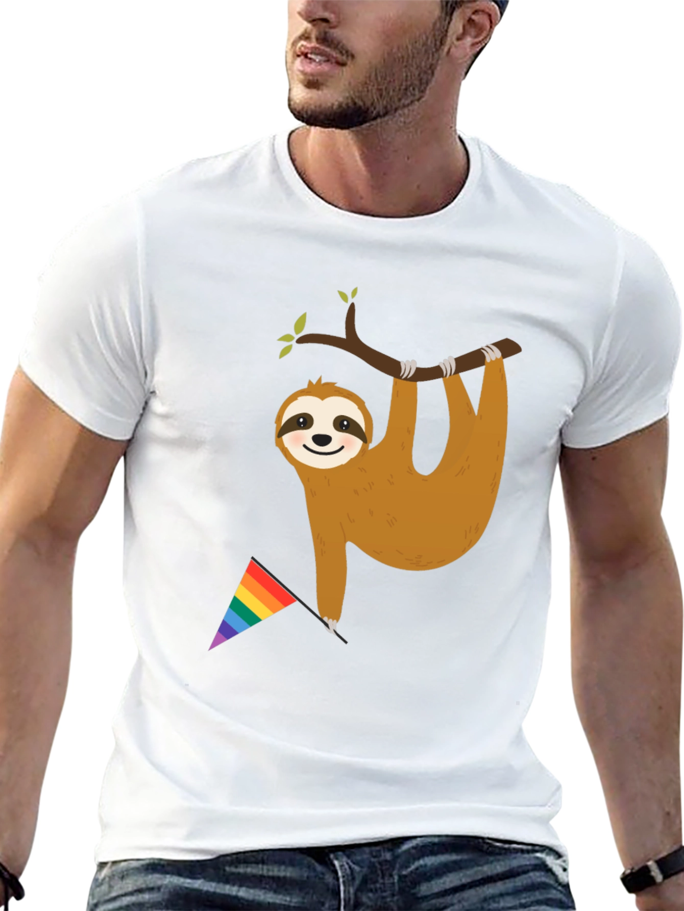 Sloth Pride T-Shirt - LGBTQ+ Rainbow Flag