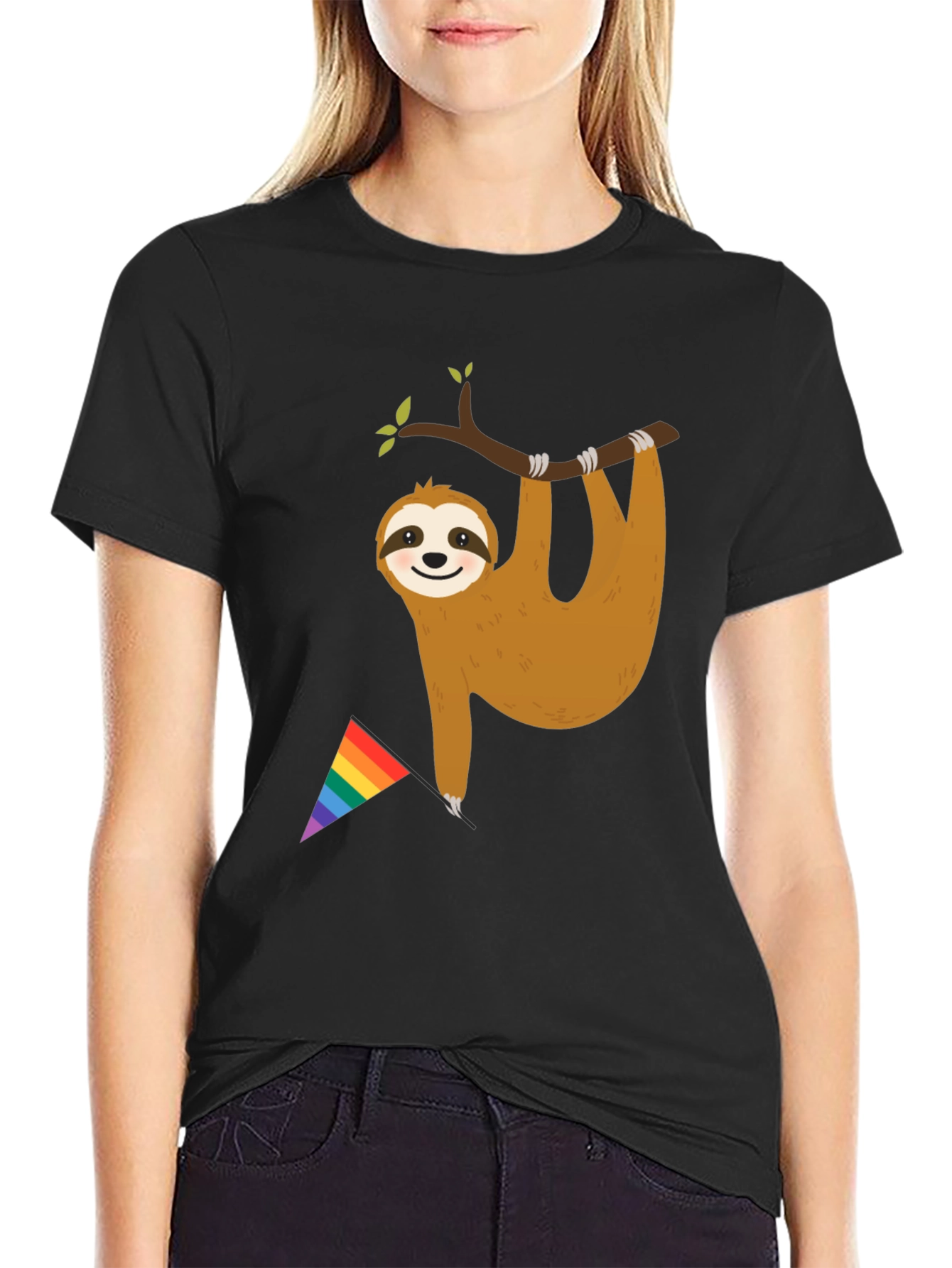 Sloth Pride T-Shirt - LGBTQ+ Rainbow Flag