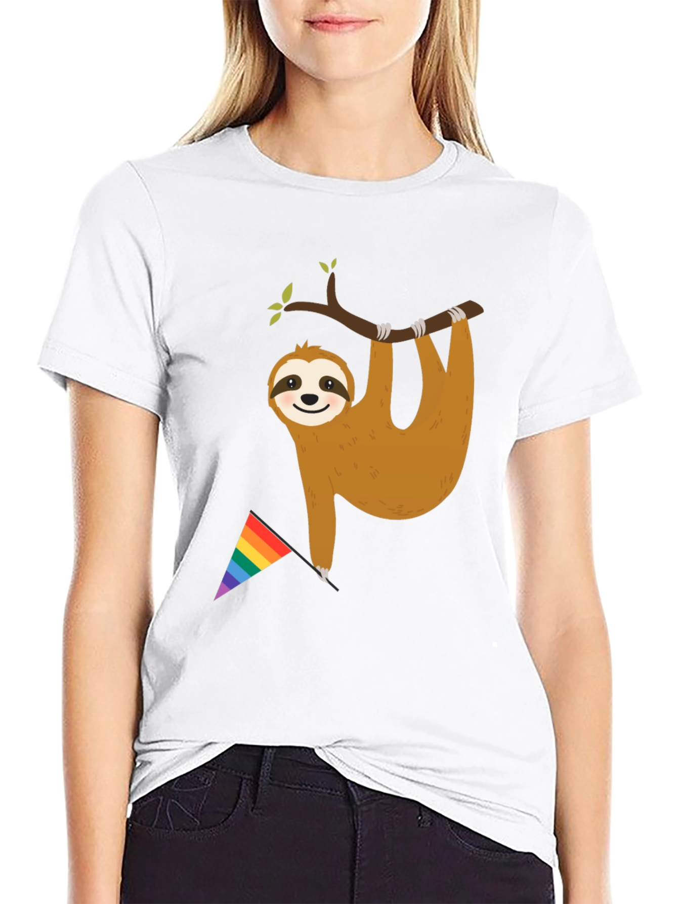 Sloth Pride T-Shirt - LGBTQ+ Rainbow Flag