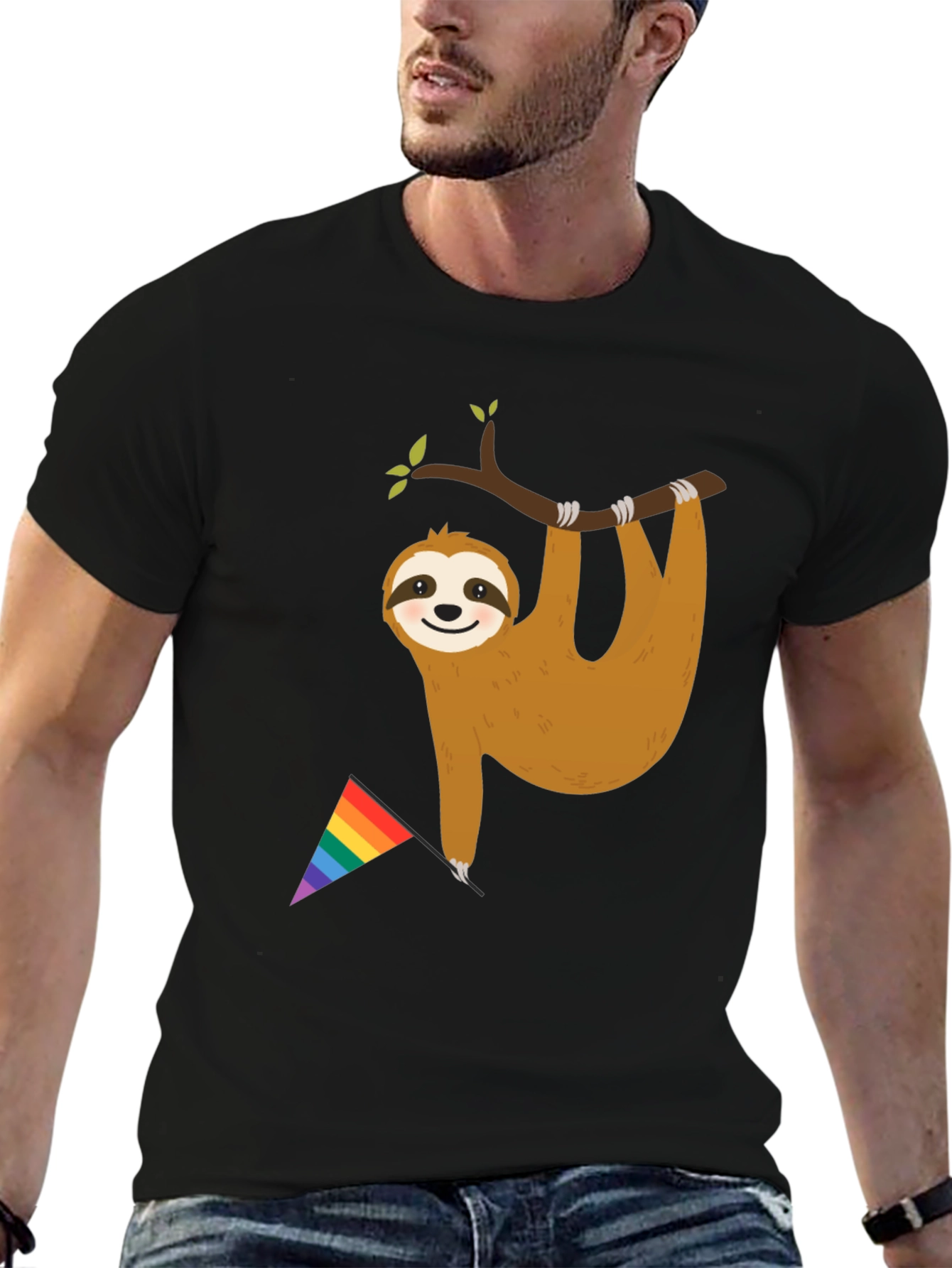 Sloth Pride T-Shirt - LGBTQ+ Rainbow Flag
