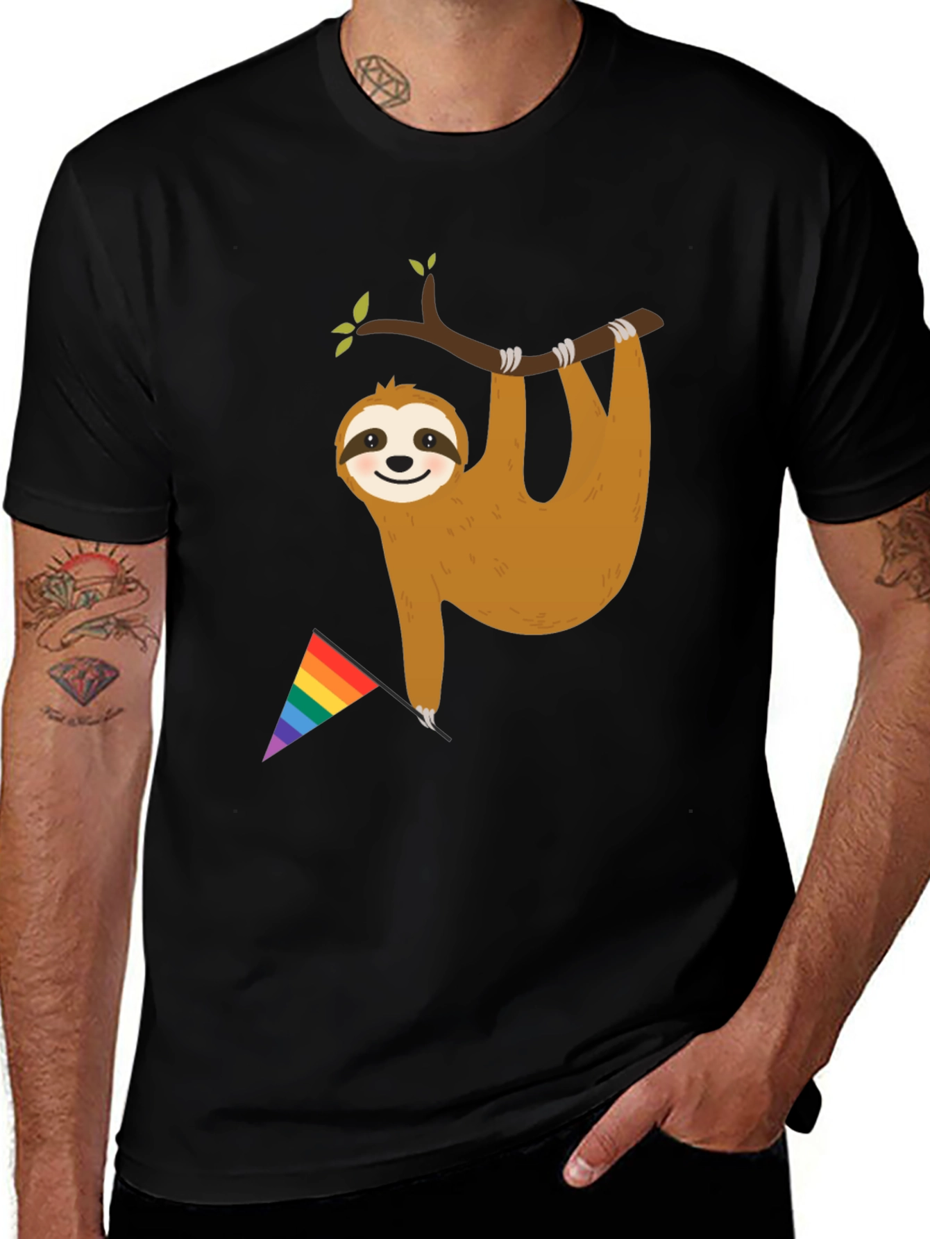 Sloth Pride T-Shirt - LGBTQ+ Rainbow Flag