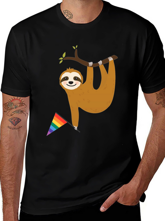 Sloth Pride T-Shirt - LGBTQ+ Rainbow Flag
