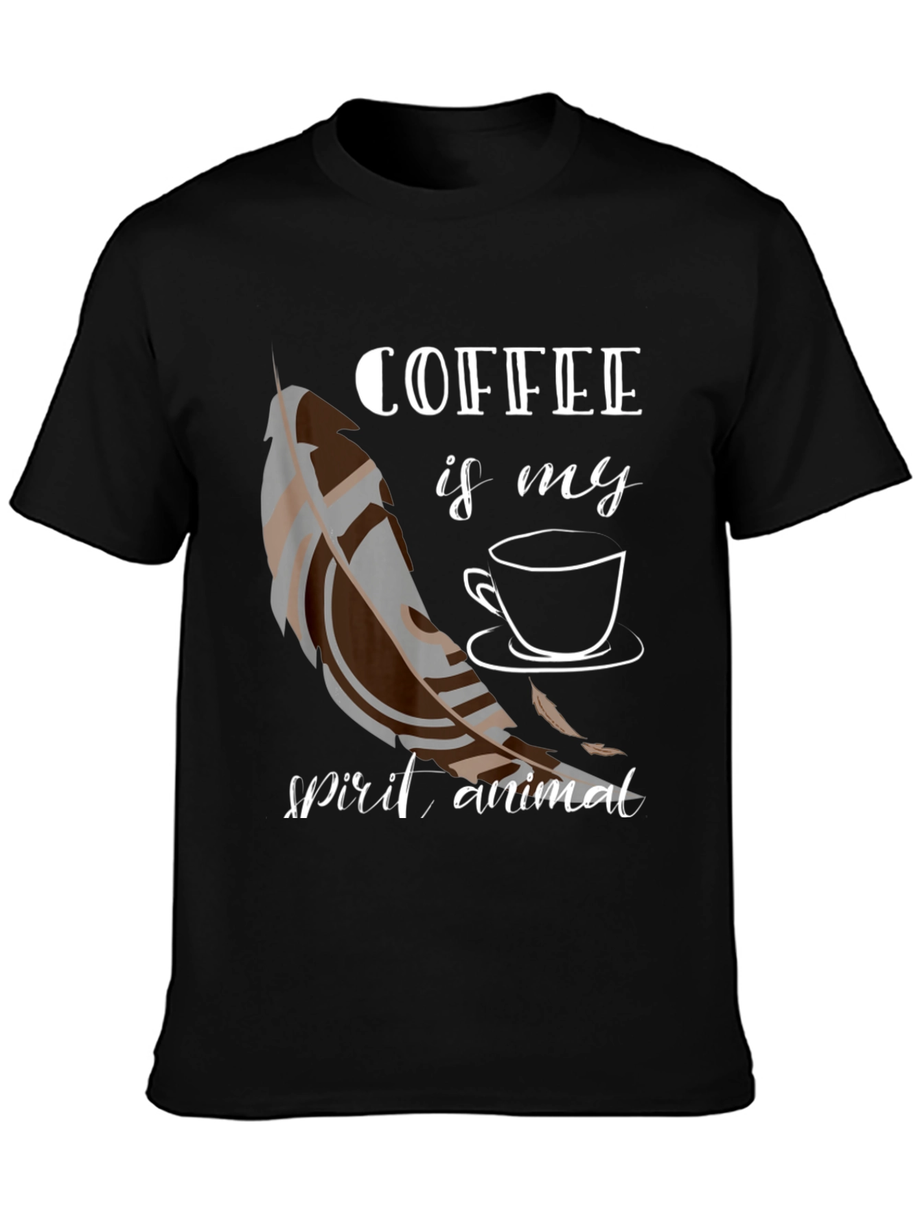 Coffee Is My Spirit Animal Black T-Shirt