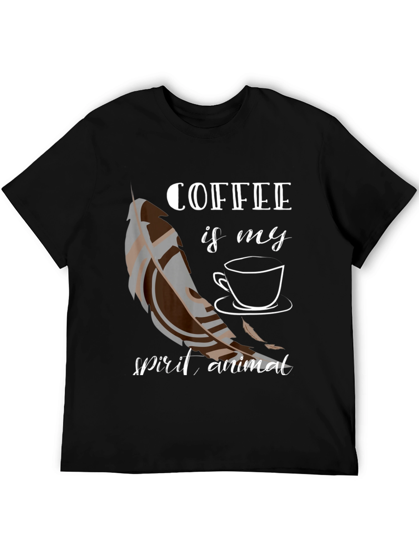 Coffee Is My Spirit Animal Black T-Shirt
