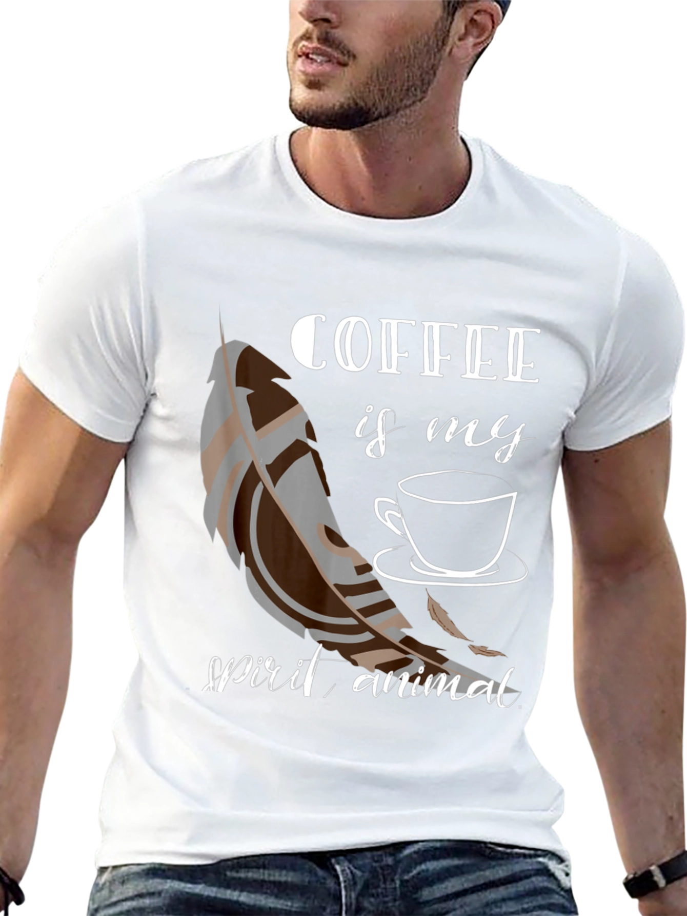 Coffee Is My Spirit Animal Black T-Shirt