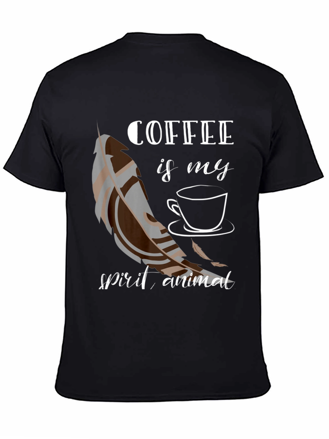 Coffee Is My Spirit Animal Black T-Shirt