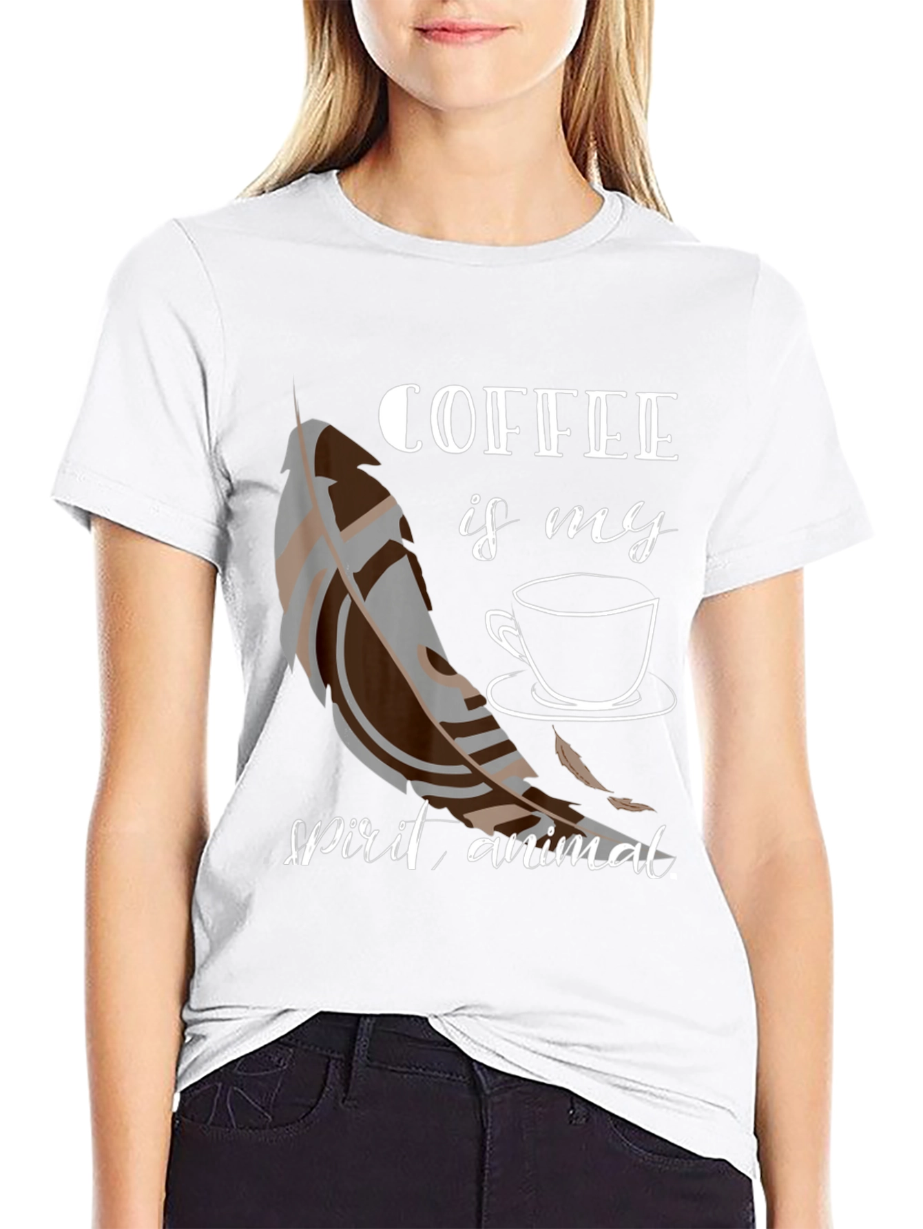 Coffee Is My Spirit Animal Black T-Shirt