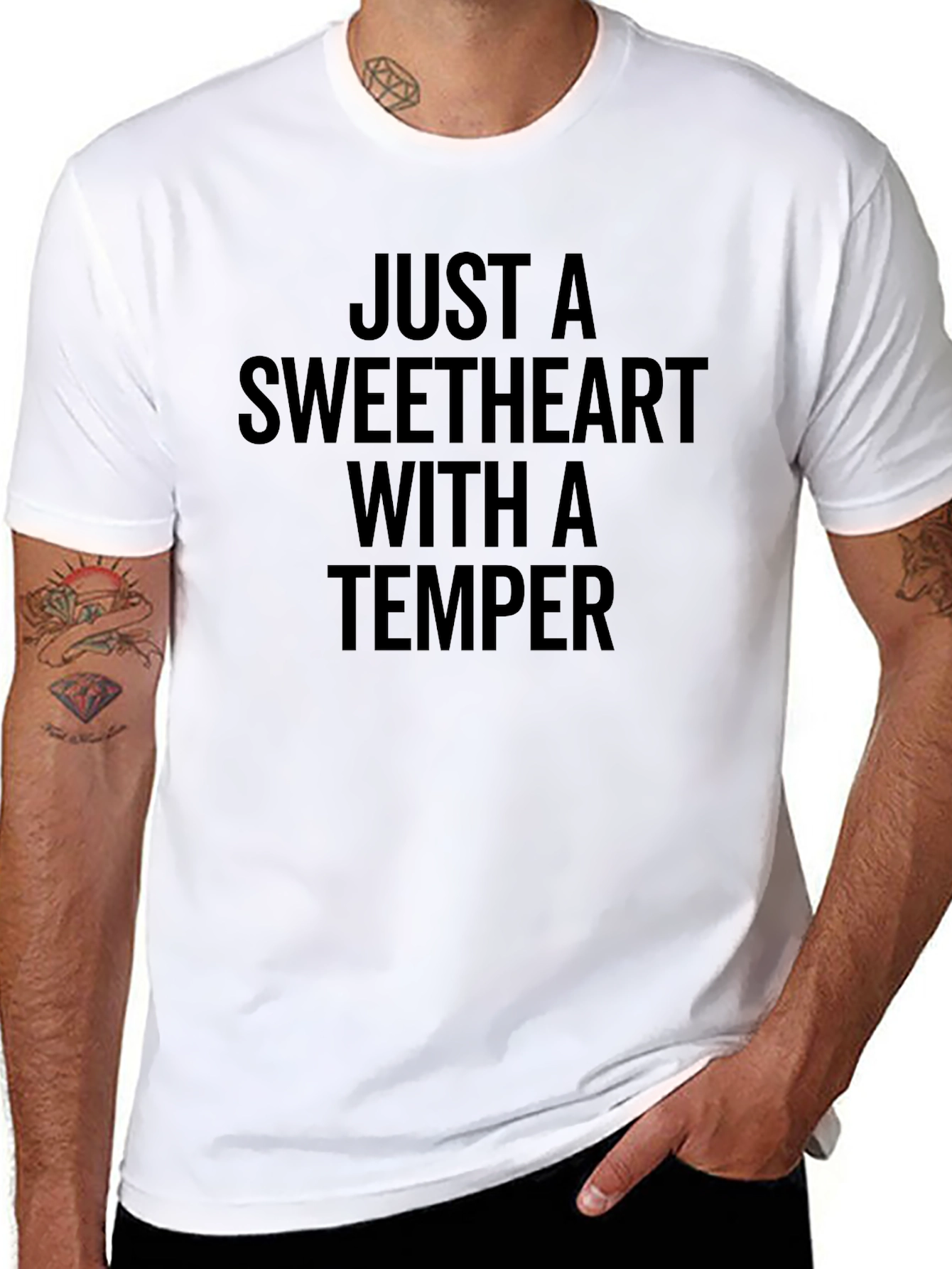 Sweetheart With a Temper Graphic Tee - Black