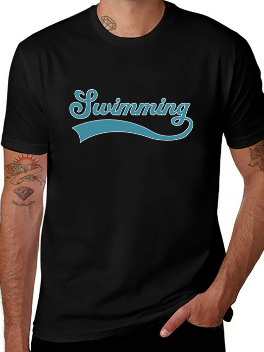 Swimming Graphic Print Crew Neck T-Shirt