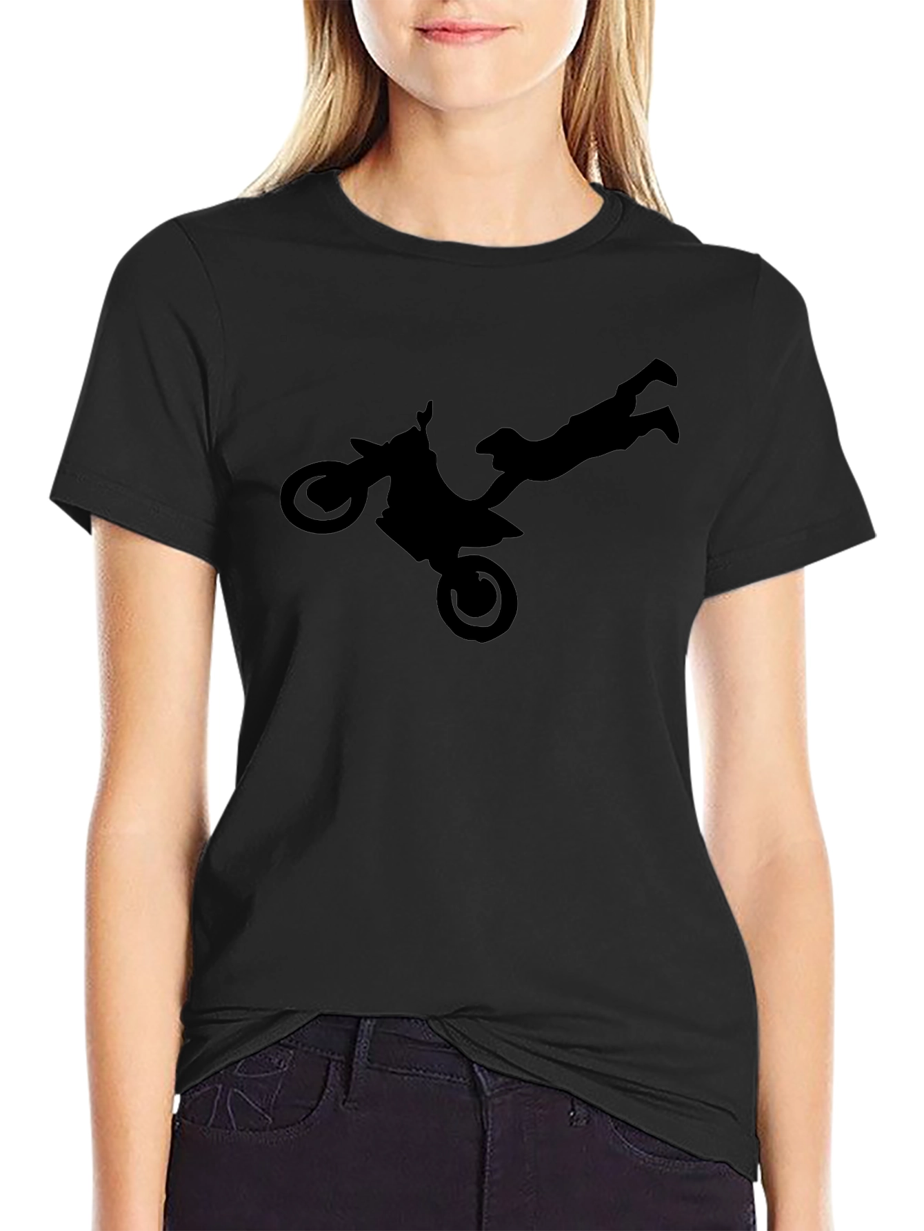 Motocross Stunt Silhouette Graphic Tee