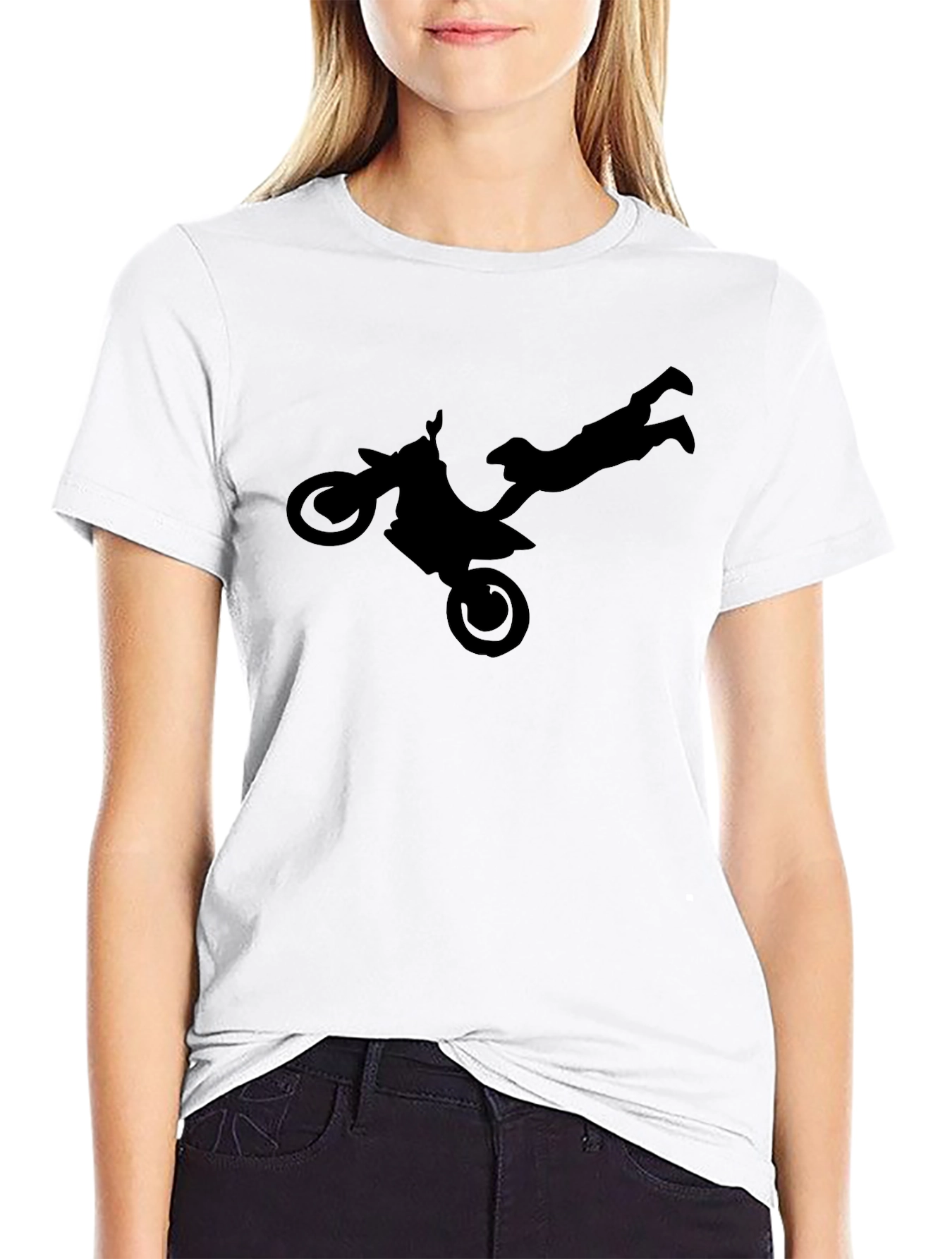 Motocross Stunt Silhouette Graphic Tee