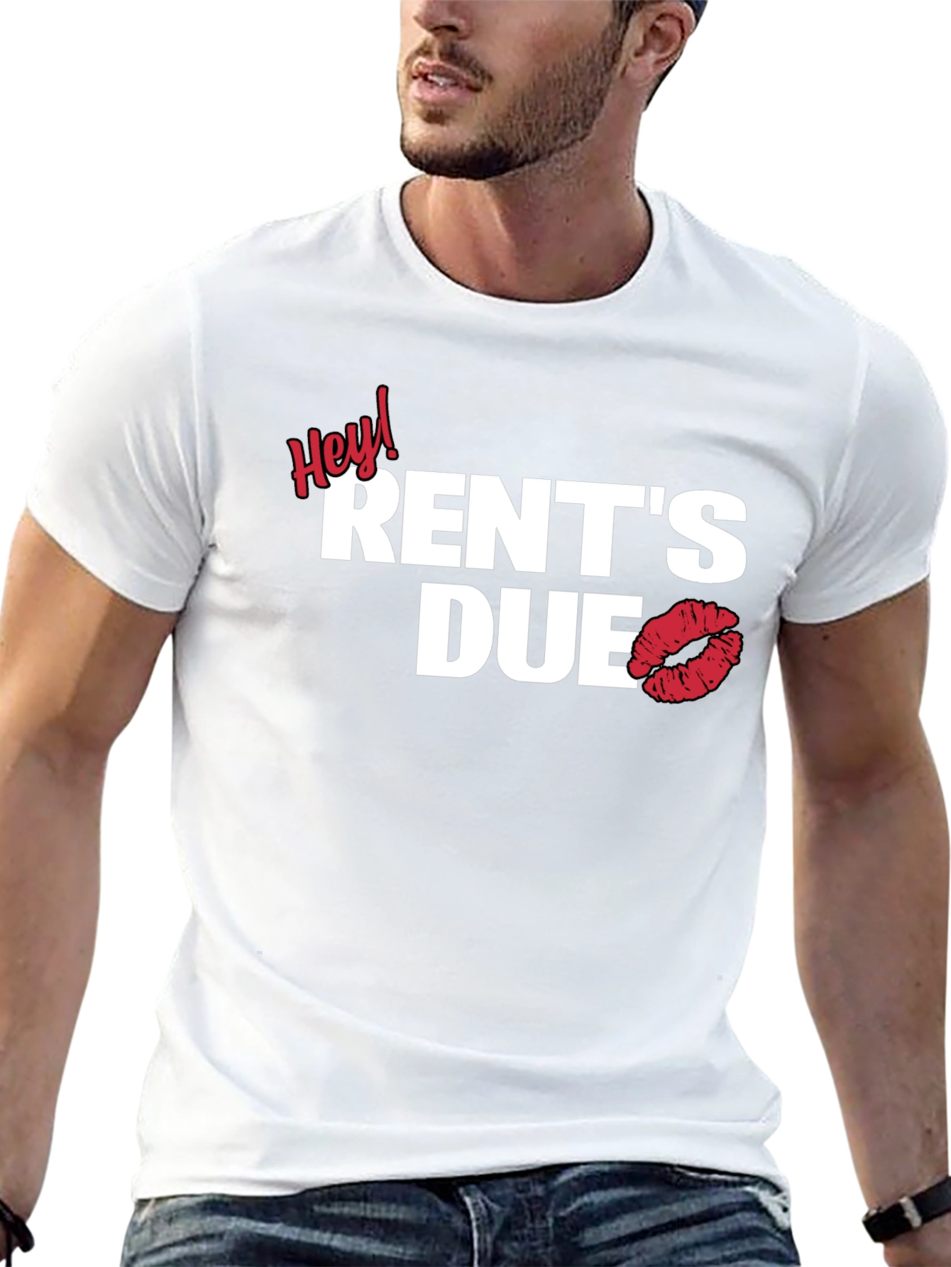 Hey! Rents Due Lip Print Graphic Tee