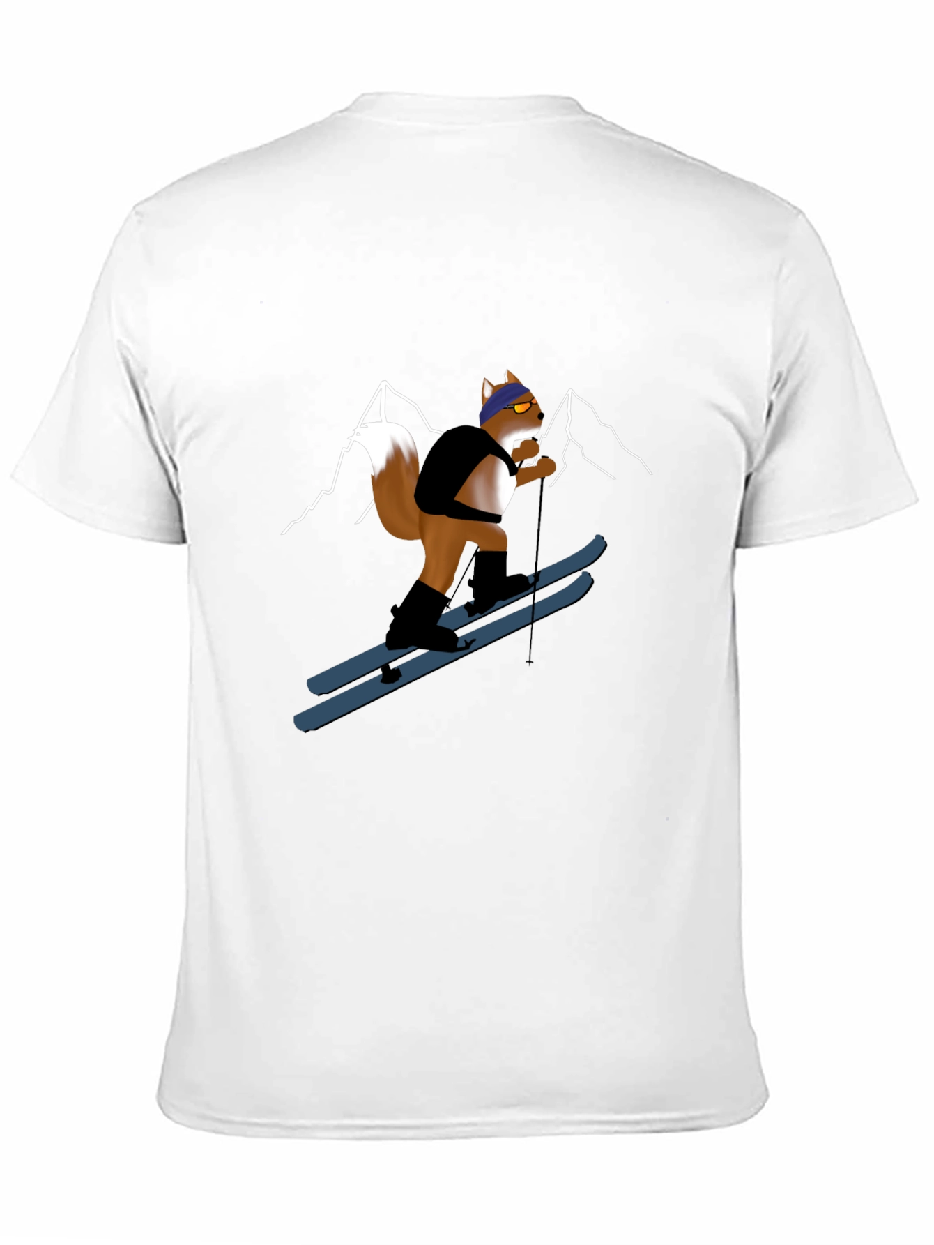 Skiing Squirrel Graphic Tee - Black