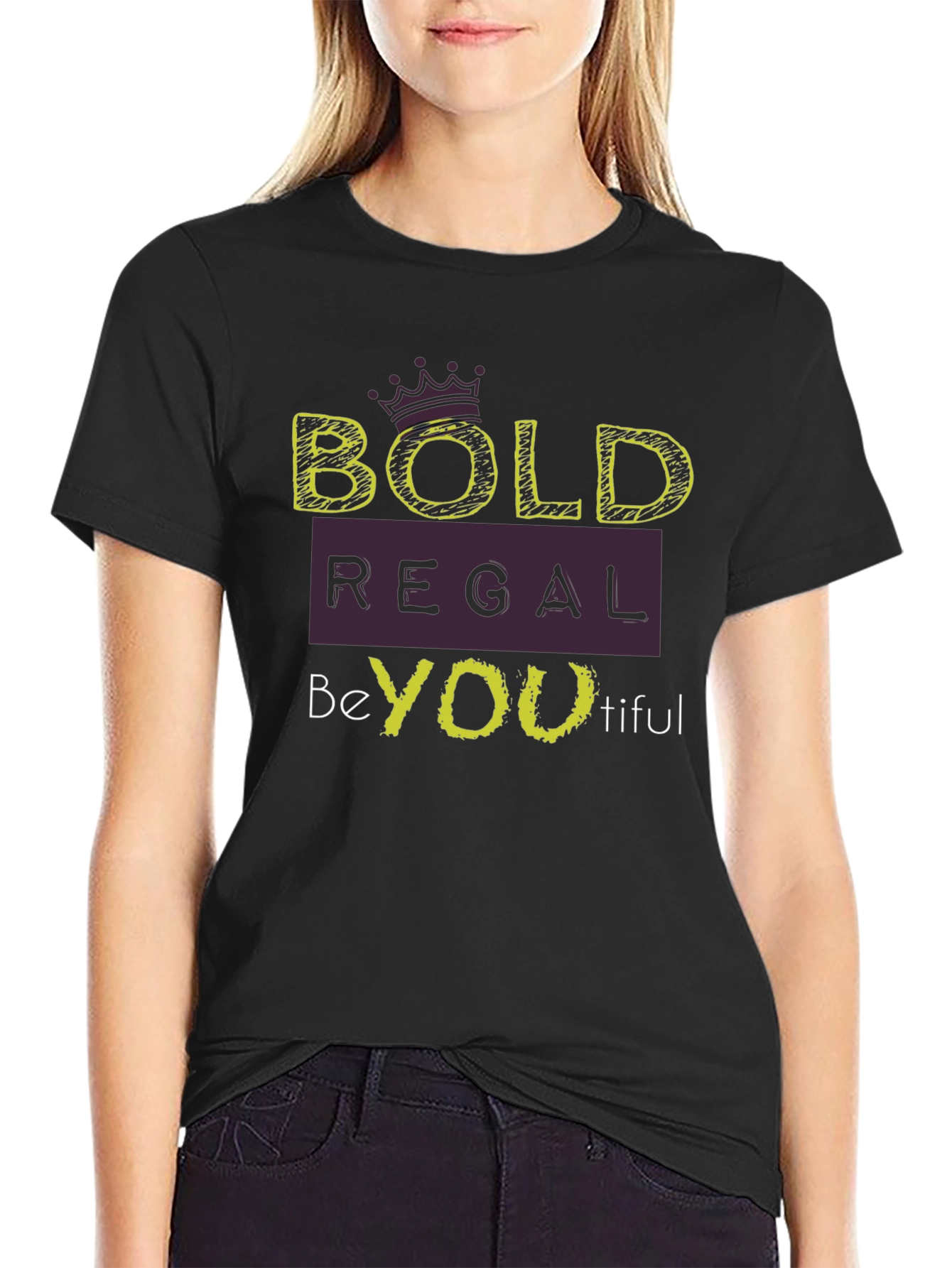 Bold Regal Be-YOU-tiful Black Graphic Tee
