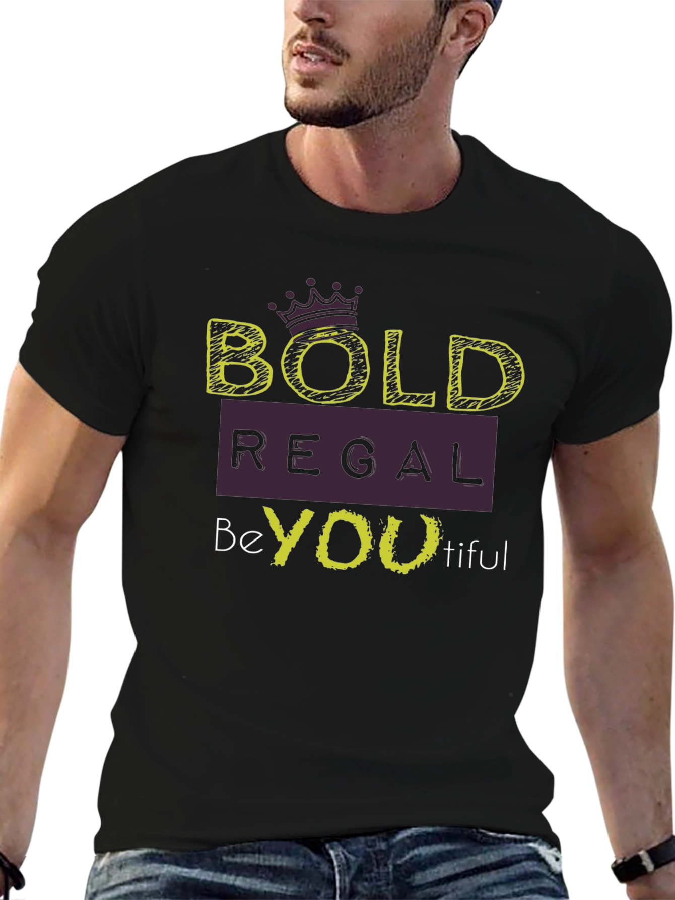 Bold Regal Be-YOU-tiful Black Graphic Tee