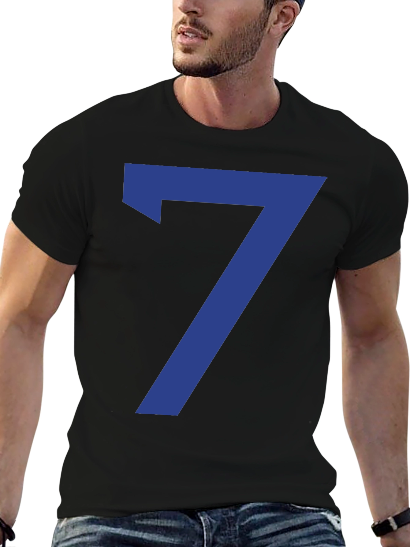 Lucky Number 7 Graphic Tee - Black